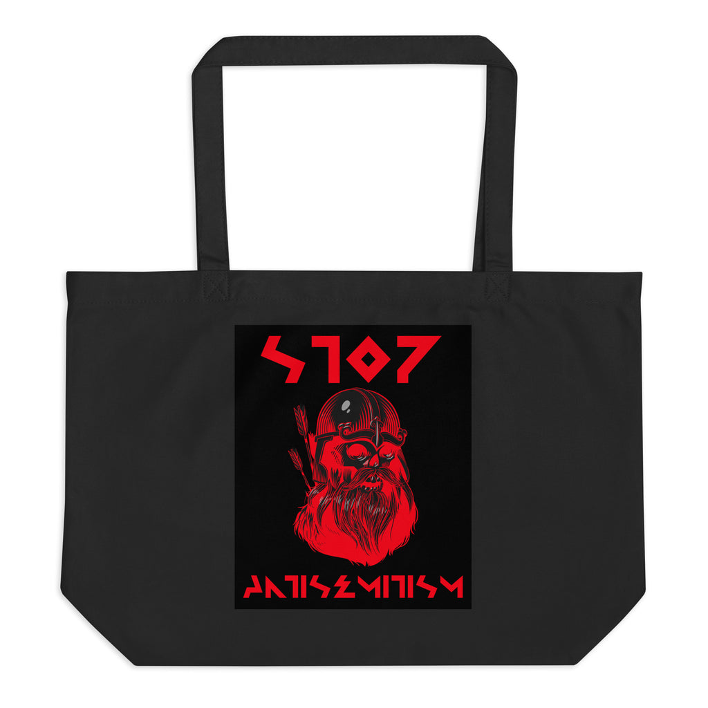 Red Fight | Antisemitism | Large Organic Tote Bag