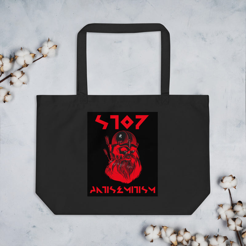 Red Fight | Antisemitism | Large Organic Tote Bag