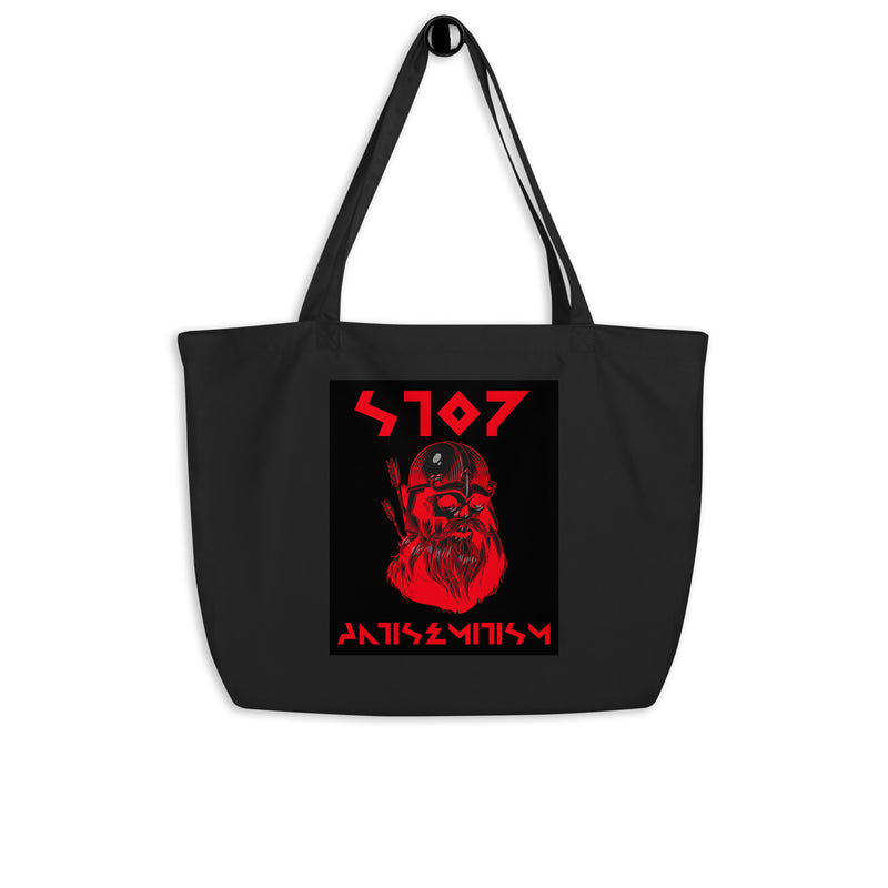 Red Fight | Antisemitism | Large Organic Tote Bag
