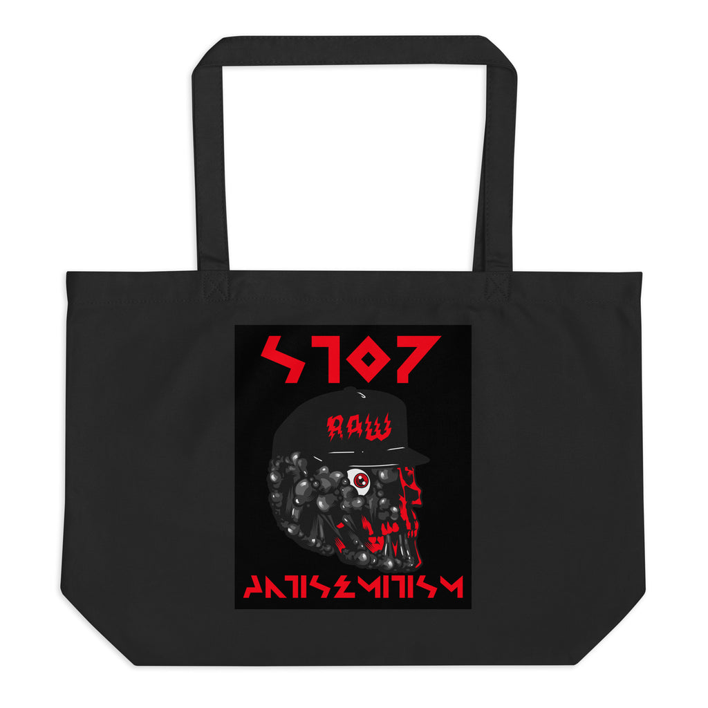 Red Fight | Antisemitism | Large Organic Tote Bag Jouparty