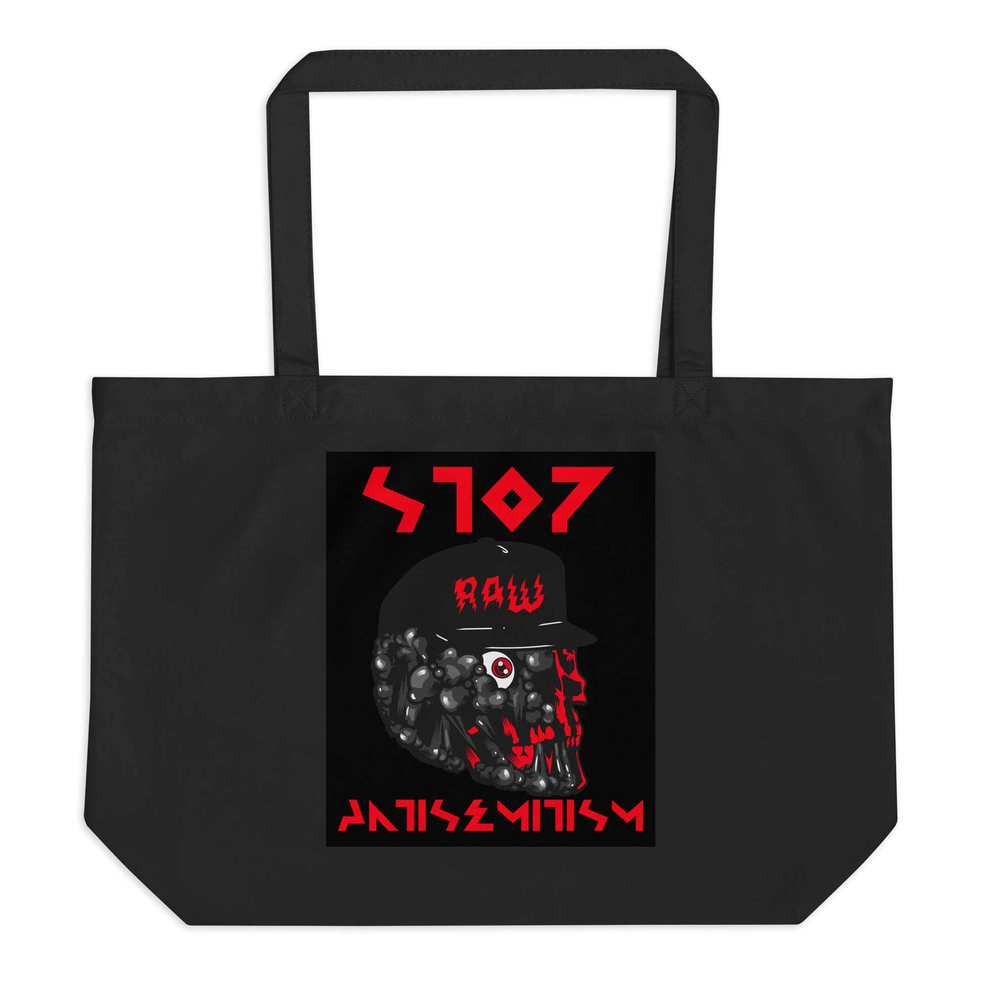 Red Fight | Antisemitism | Large Organic Tote Bag Jouparty