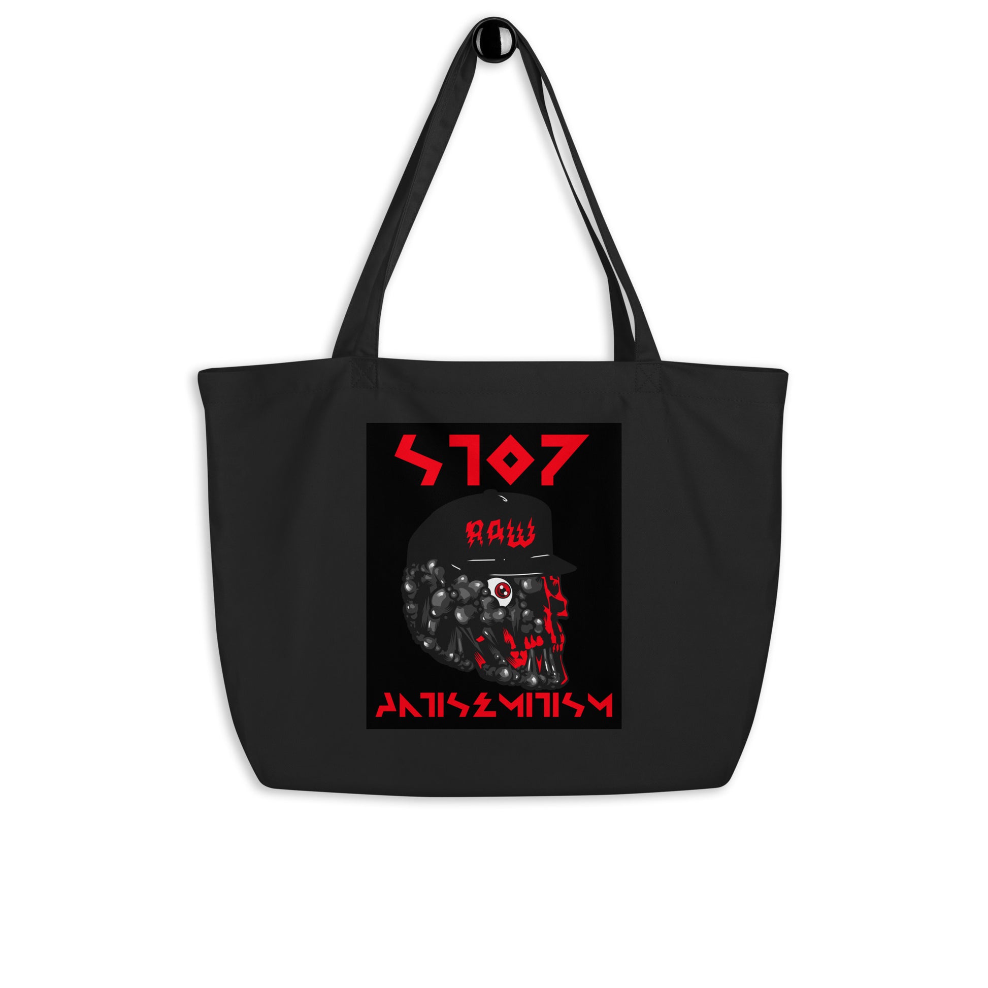 Red Fight | Antisemitism | Large Organic Tote Bag Jouparty