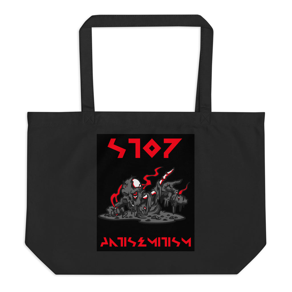 Red Fight | Antisemitism | Large Organic Tote Bag