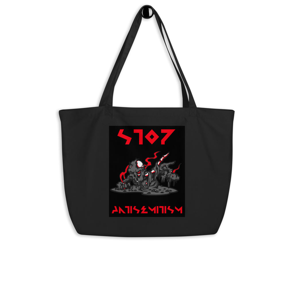 Red Fight | Antisemitism | Large Organic Tote Bag