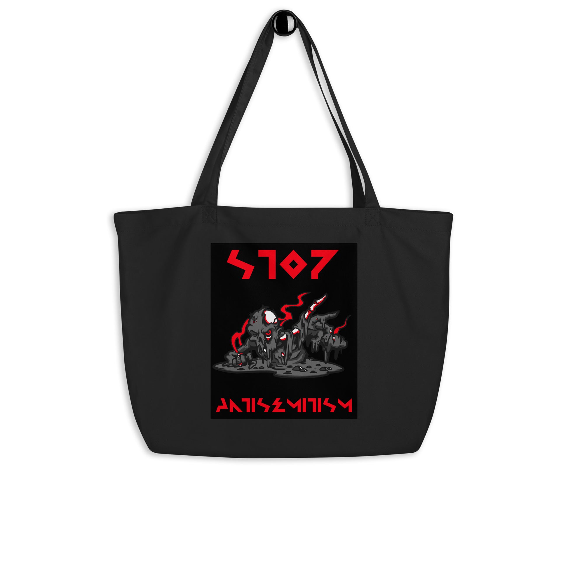 Red Fight | Antisemitism | Large Organic Tote Bag