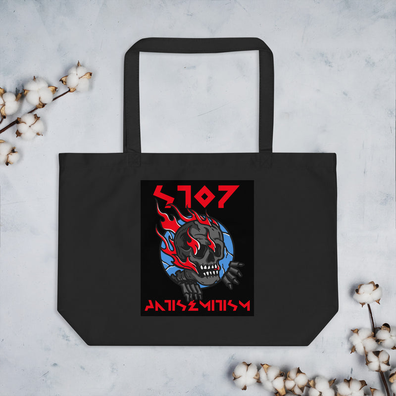 Red Fight | Antisemitism | Large Organic Tote Bag