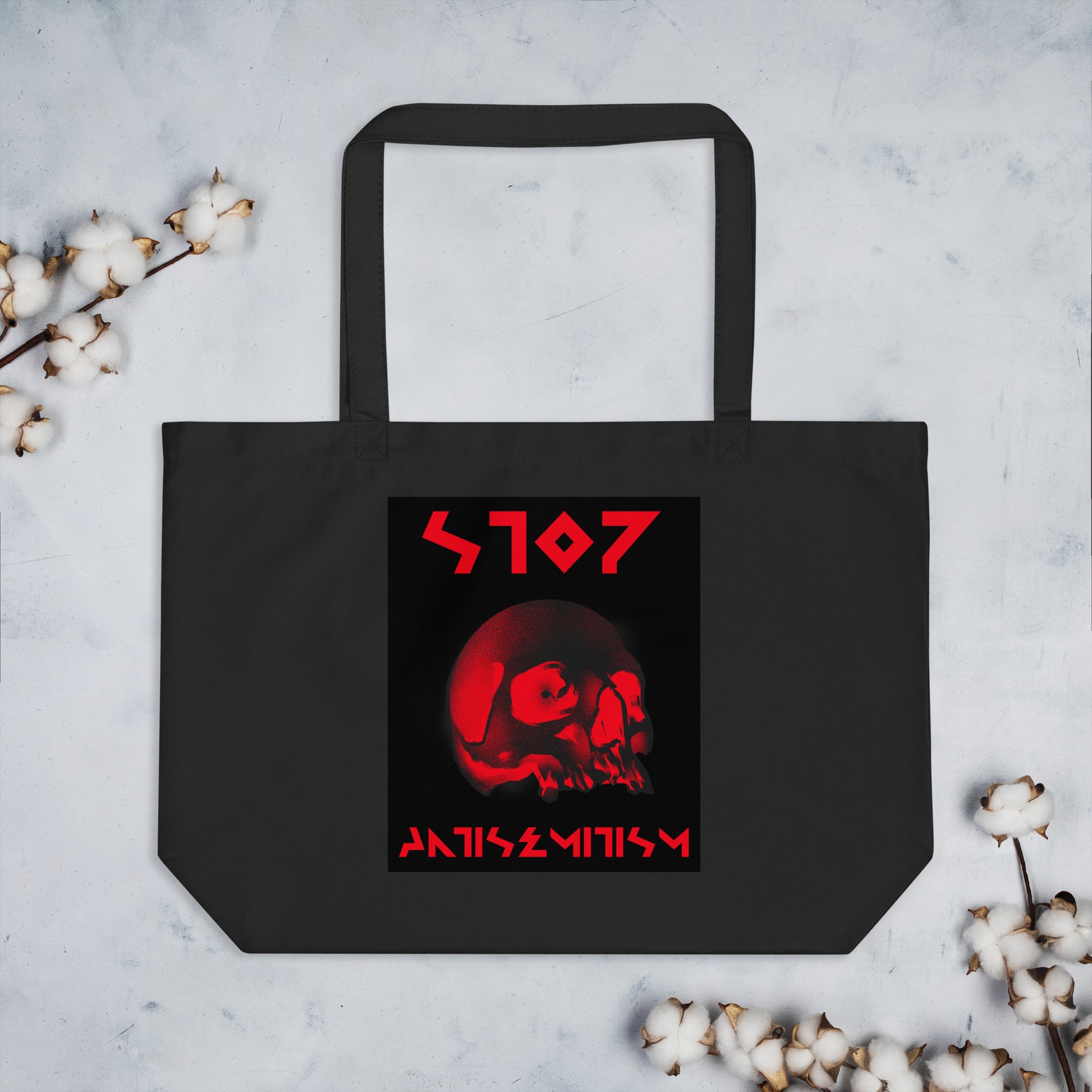 Red Fight | Antisemitism | Large Organic Tote Bag Jouparty