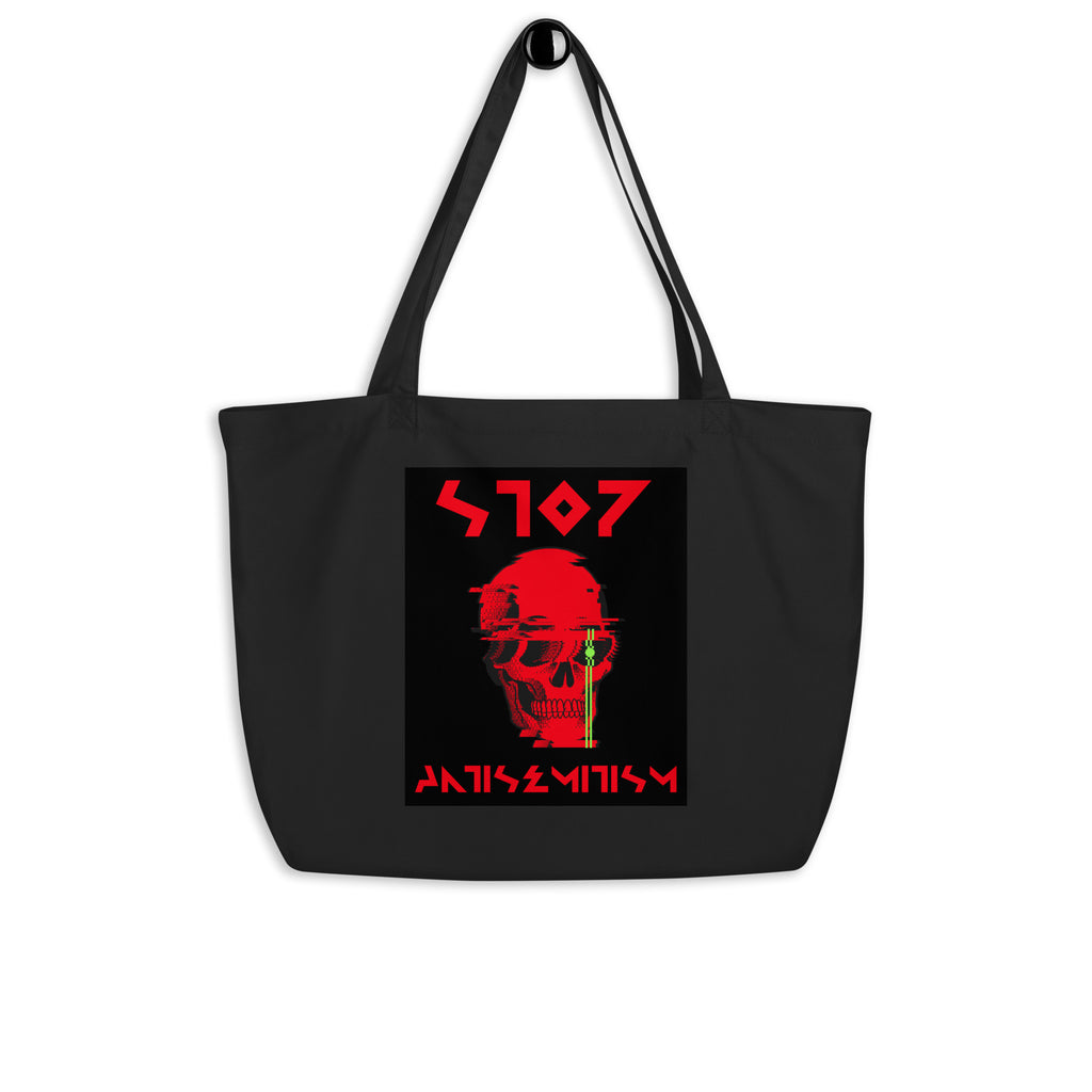 Red Fight | Antisemitism | Large Organic Tote Bag Jouparty
