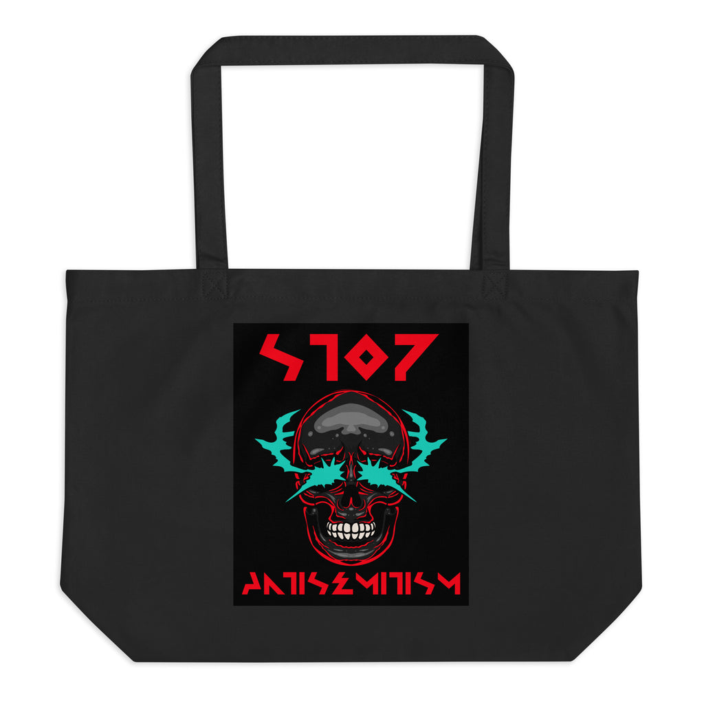 Red Fight | Antisemitism | Large Organic Tote Bag Jouparty