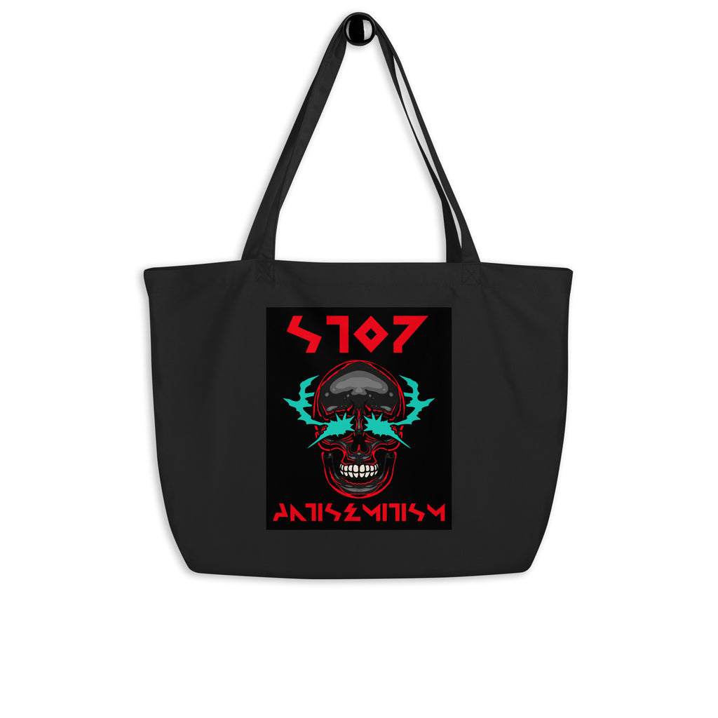 Red Fight | Antisemitism | Large Organic Tote Bag Jouparty