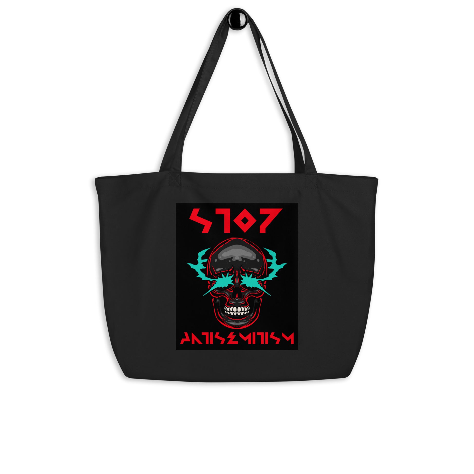 Red Fight | Antisemitism | Large Organic Tote Bag Jouparty