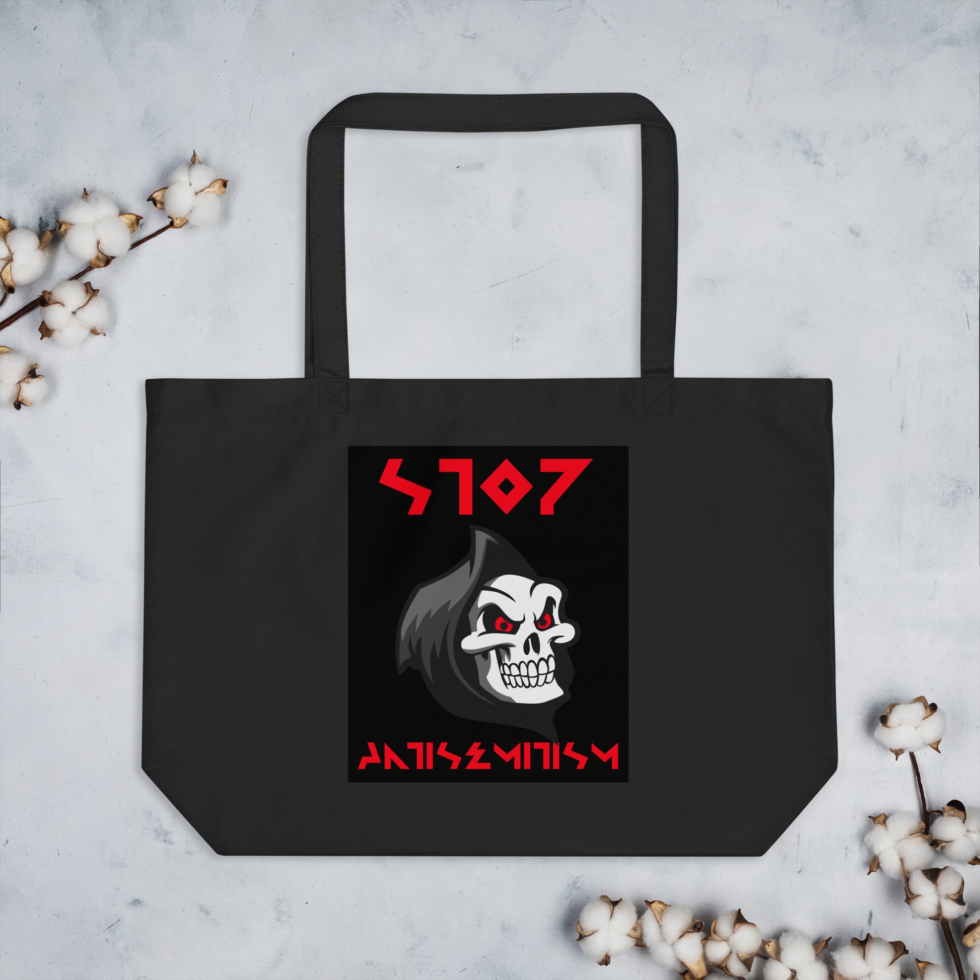 Red Fight | Antisemitism | Large Organic Tote Bag