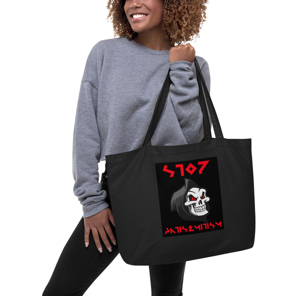 Red Fight | Antisemitism | Large Organic Tote Bag