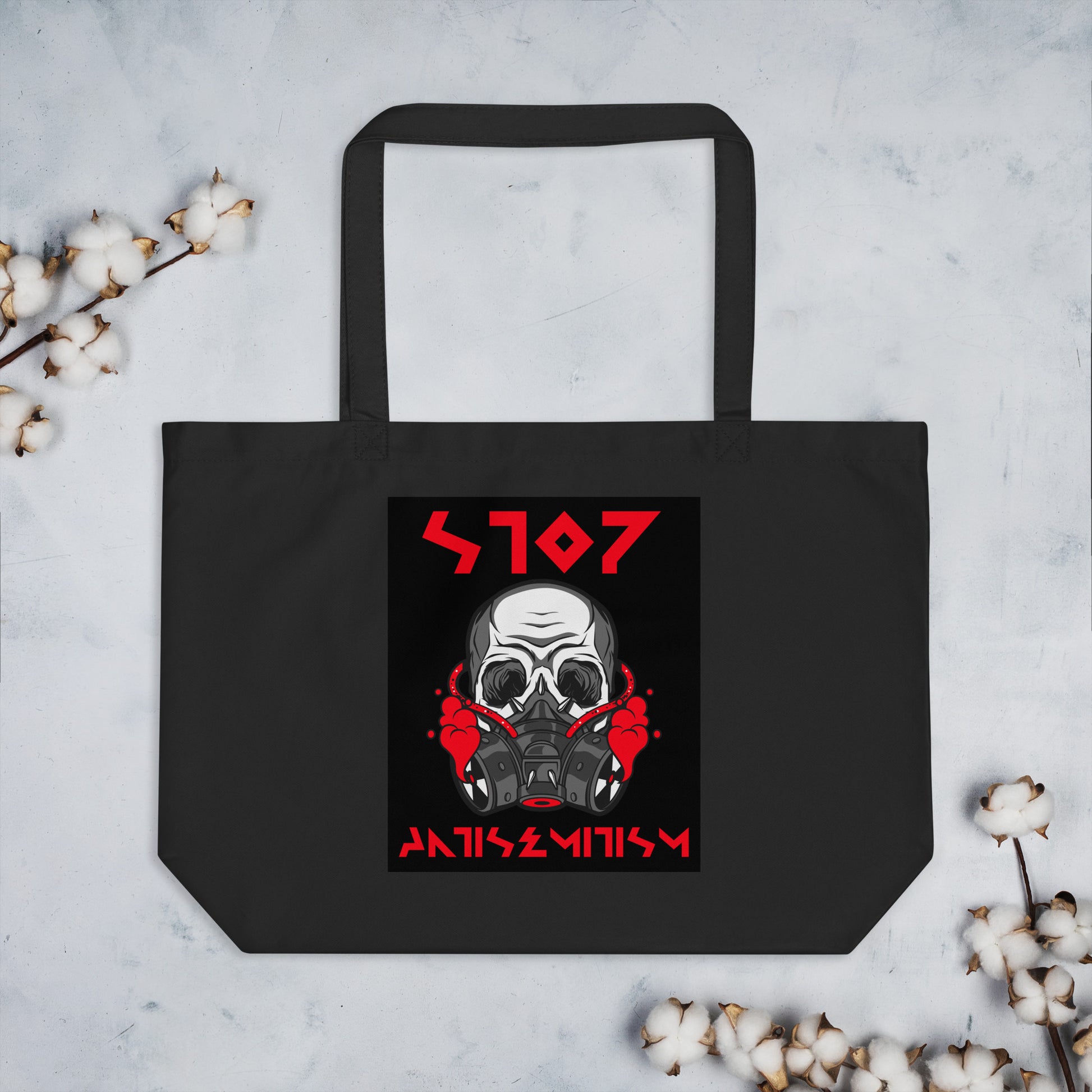 Red Fight | Antisemitism | Large Organic Tote Bag Jouparty