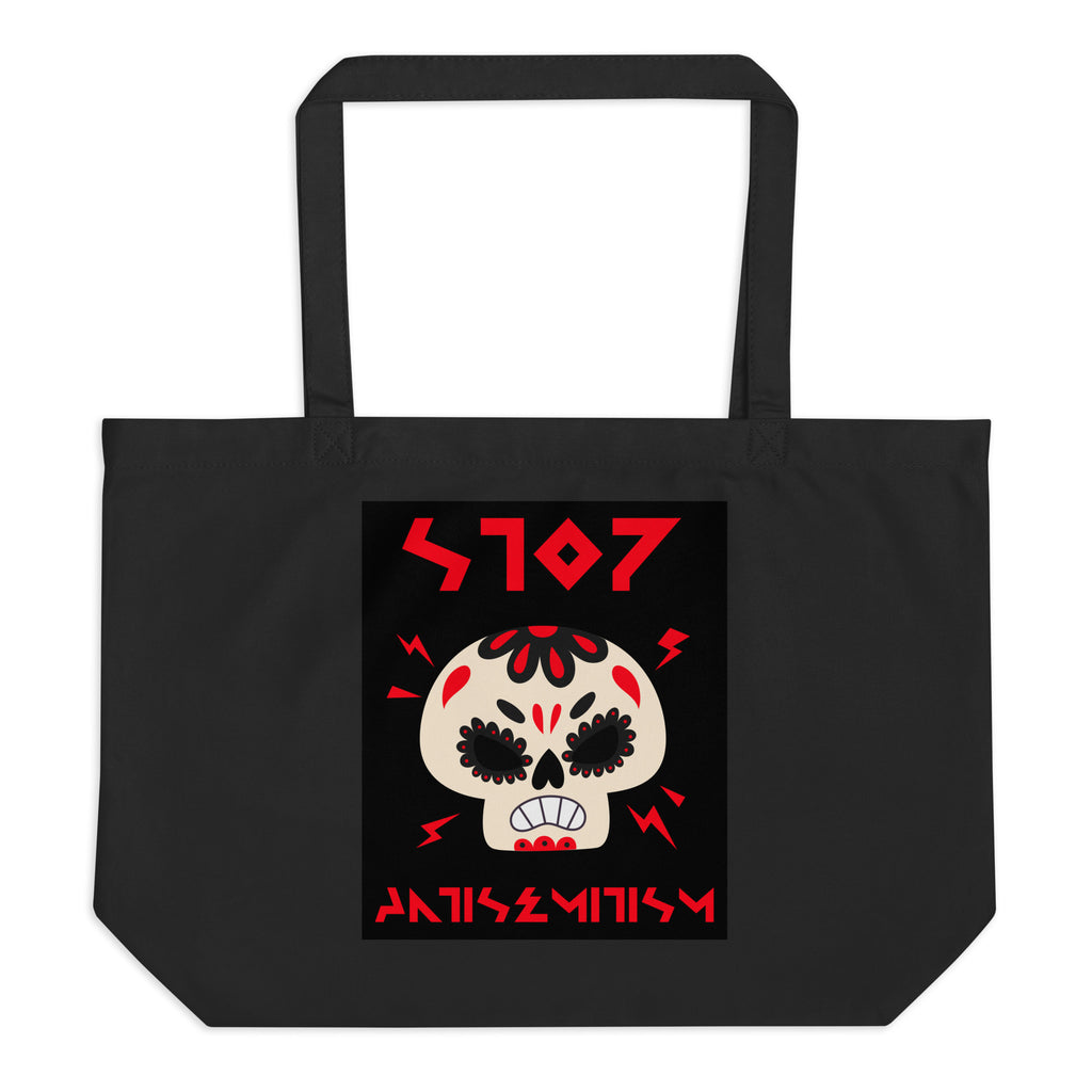 Red Fight | Antisemitism | Large Organic Tote Bag Jouparty