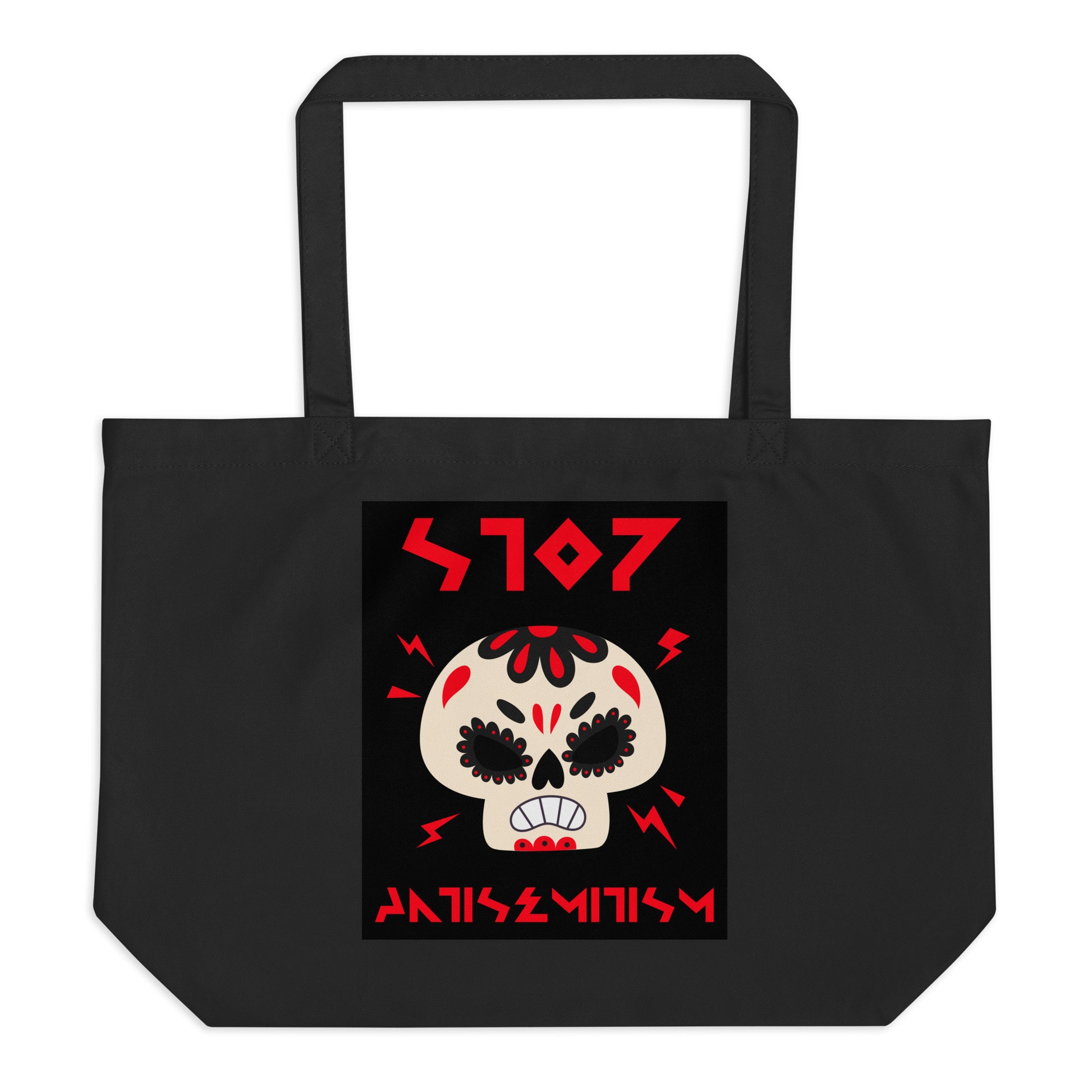 Red Fight | Antisemitism | Large Organic Tote Bag Jouparty