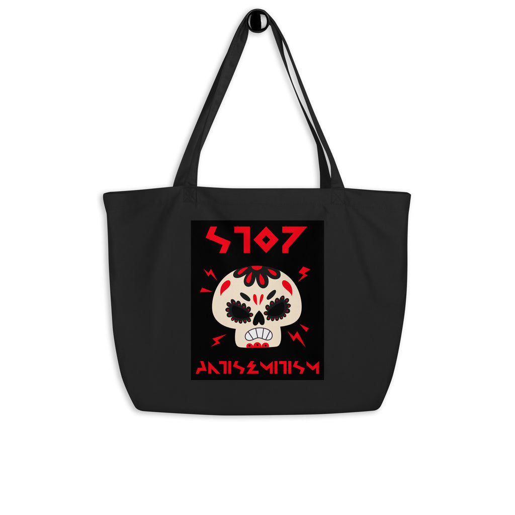 Red Fight | Antisemitism | Large Organic Tote Bag Jouparty