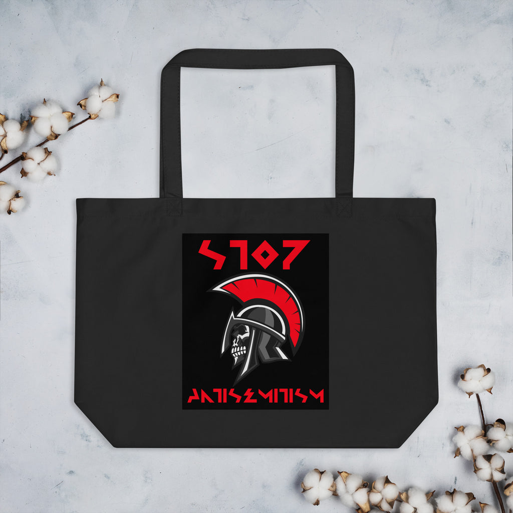 Red Fight | Antisemitism | Large Organic Tote Bag Jouparty