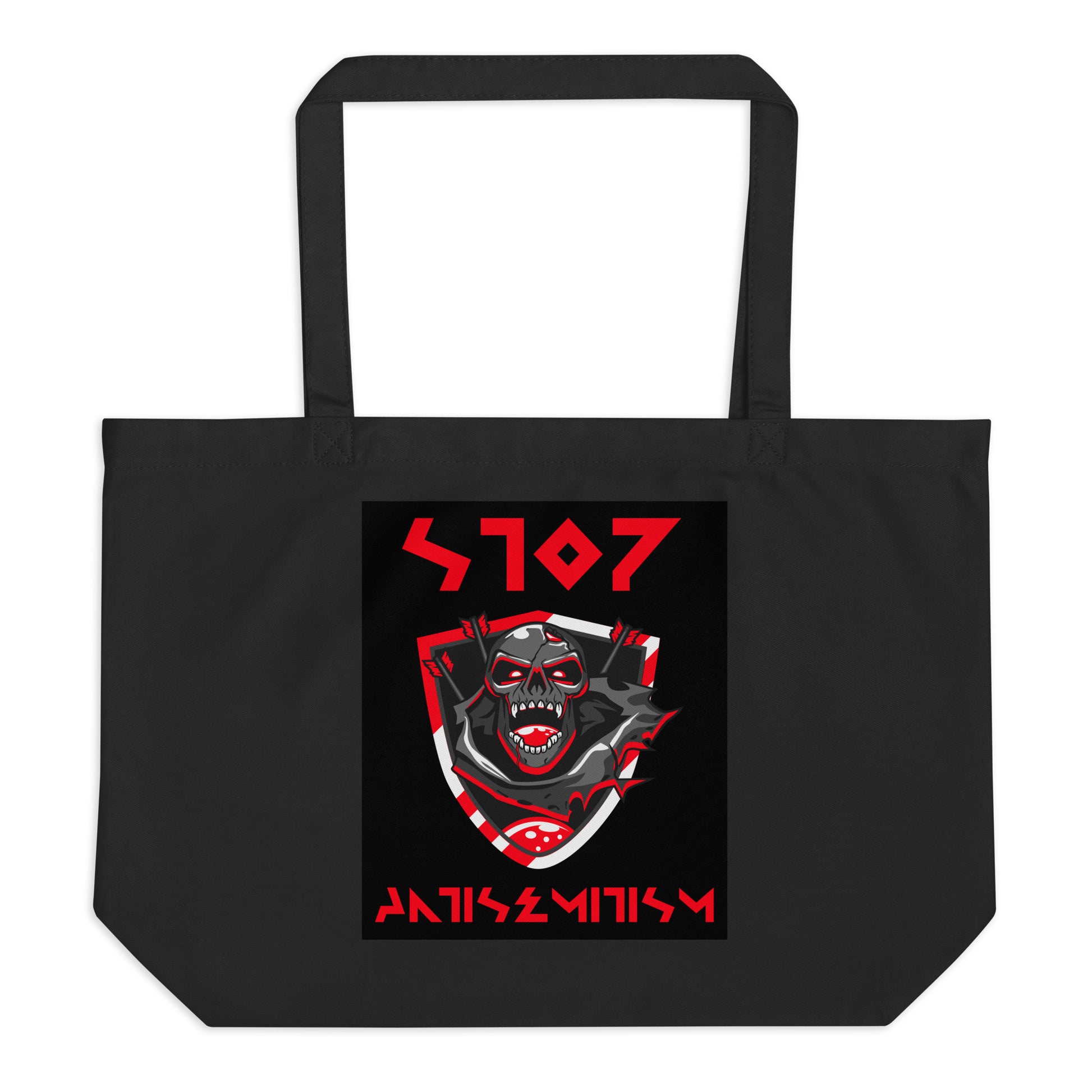 Red Fight | Antisemitism | Large Organic Tote Bag Jouparty