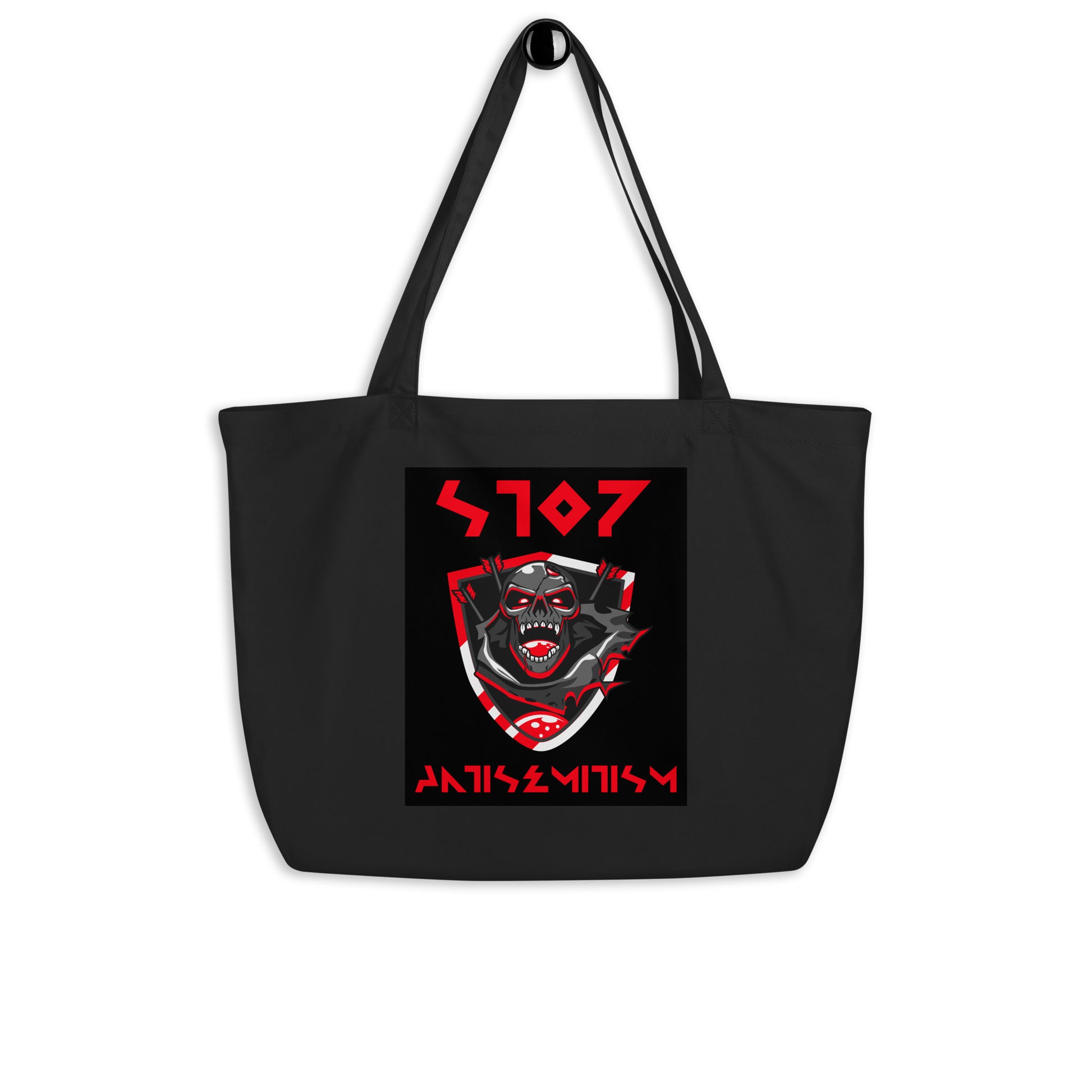 Red Fight | Antisemitism | Large Organic Tote Bag Jouparty