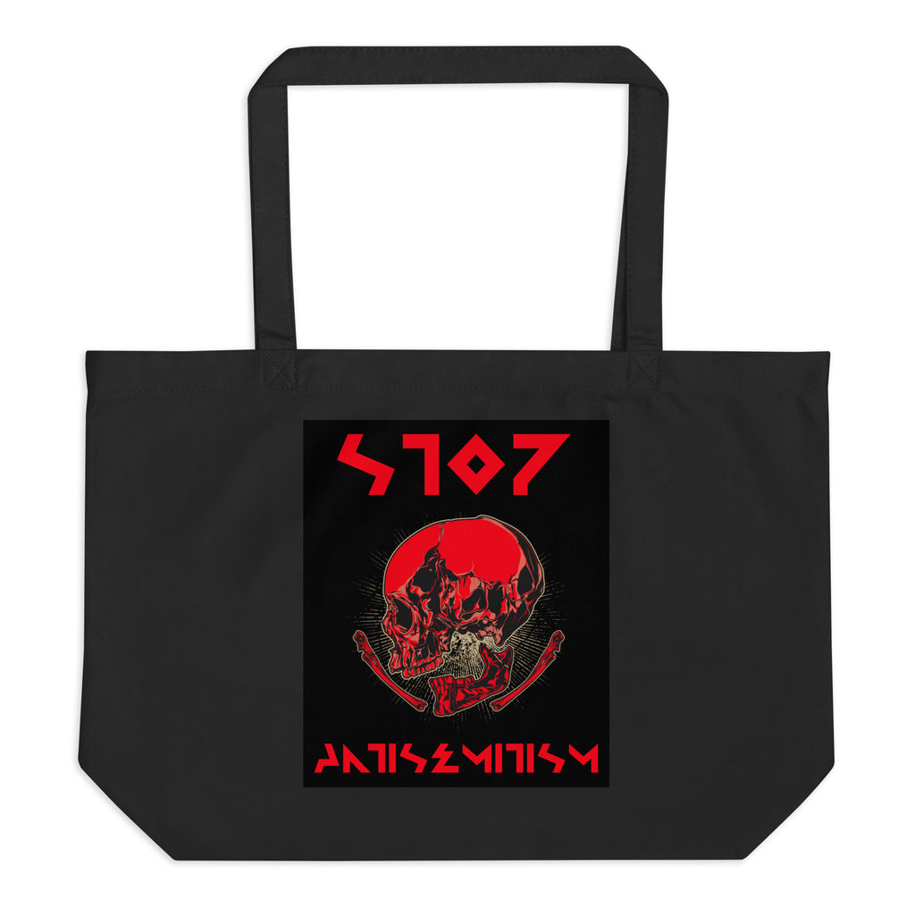 Red Fight | Antisemitism | Large Organic Tote Bag Jouparty