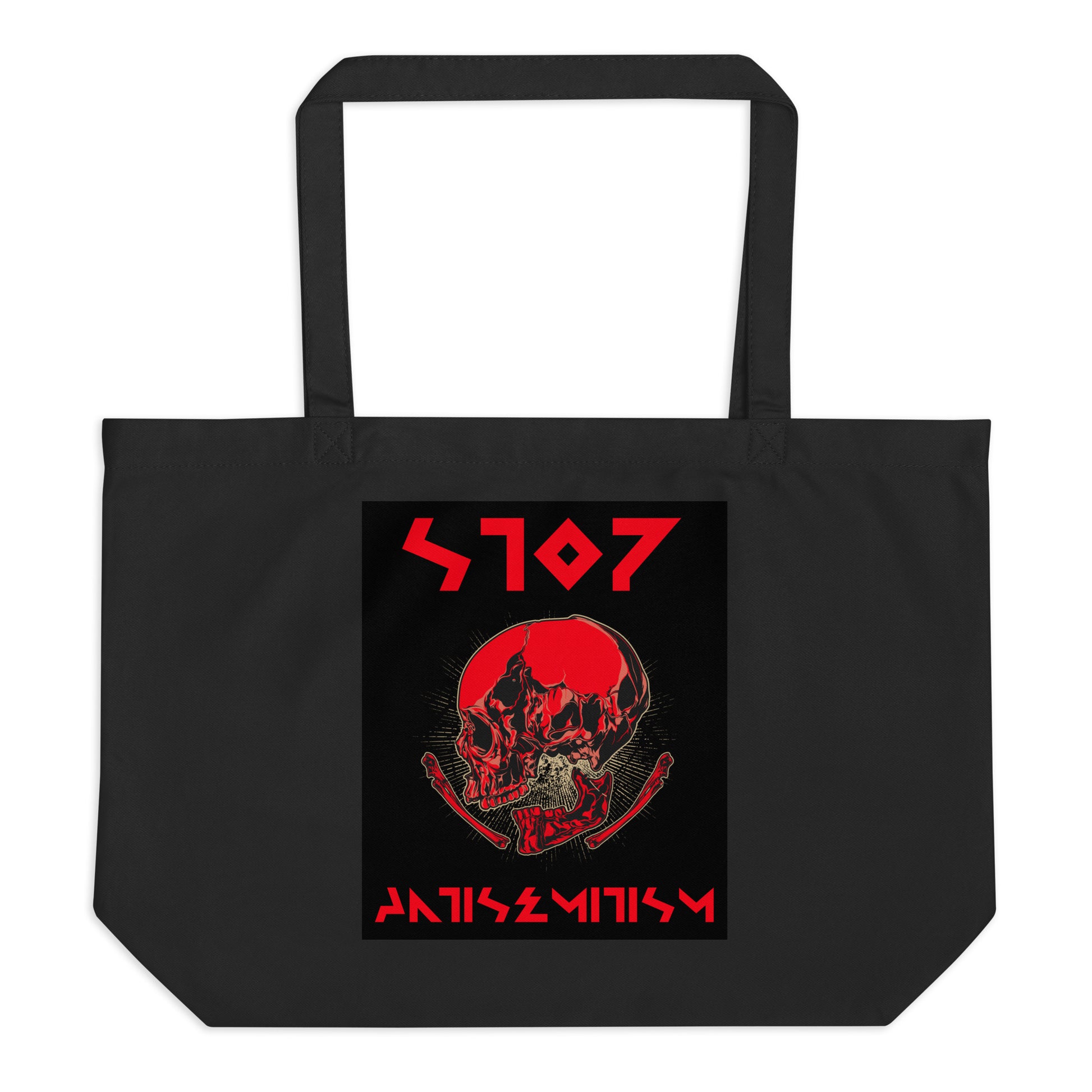 Red Fight | Antisemitism | Large Organic Tote Bag Jouparty