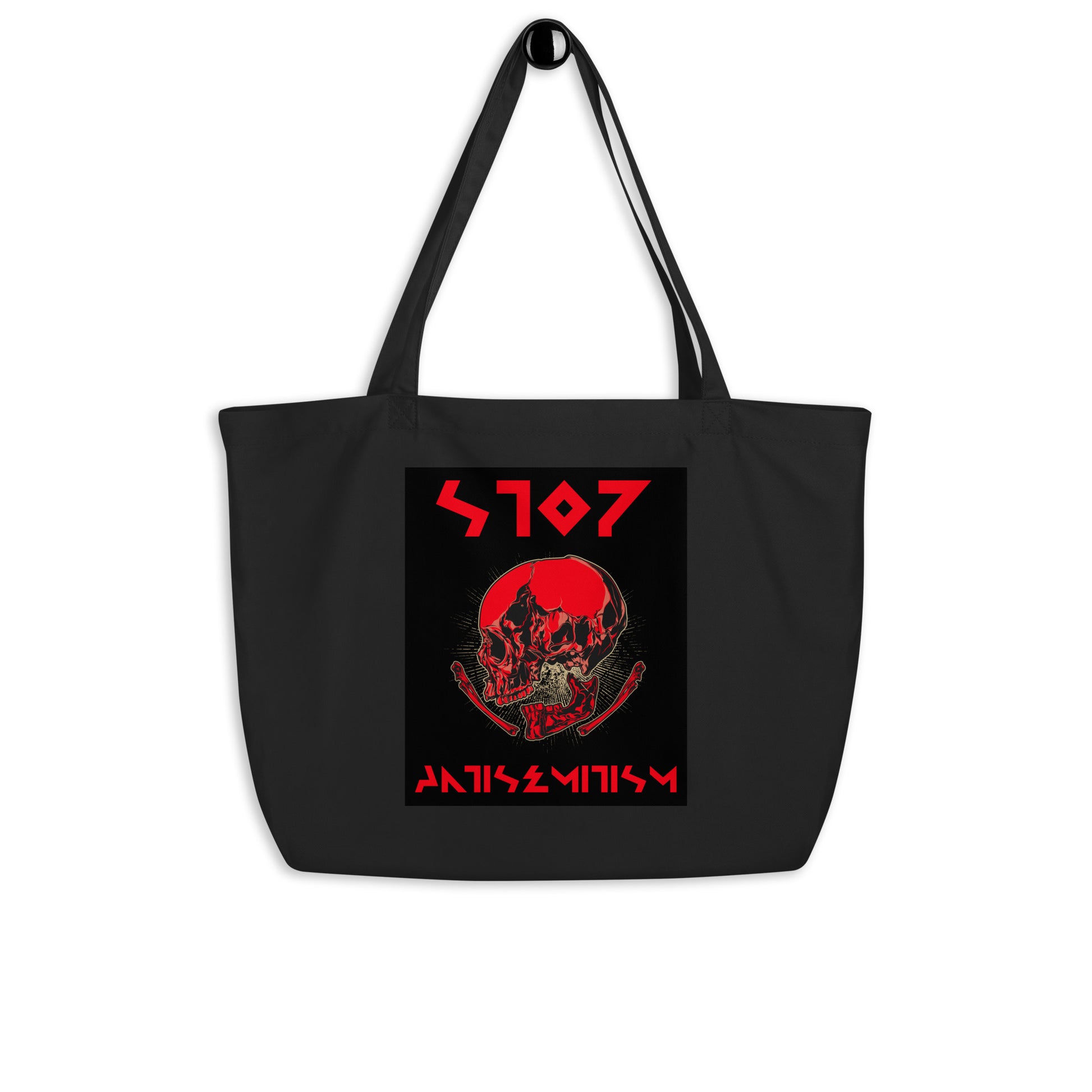 Red Fight | Antisemitism | Large Organic Tote Bag Jouparty
