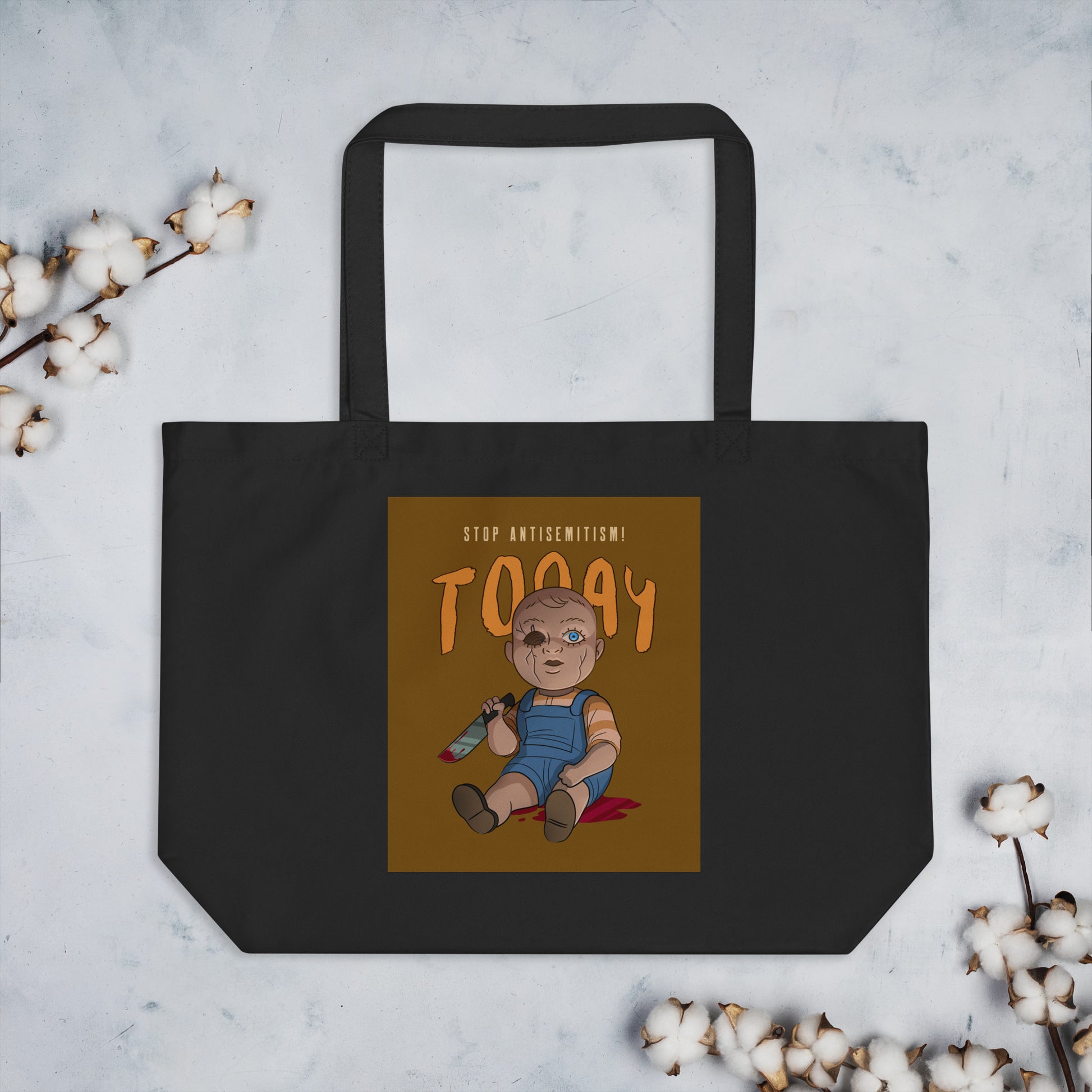 Horror Movie | Antisemitism | Large Organic Tote Bag Jouparty