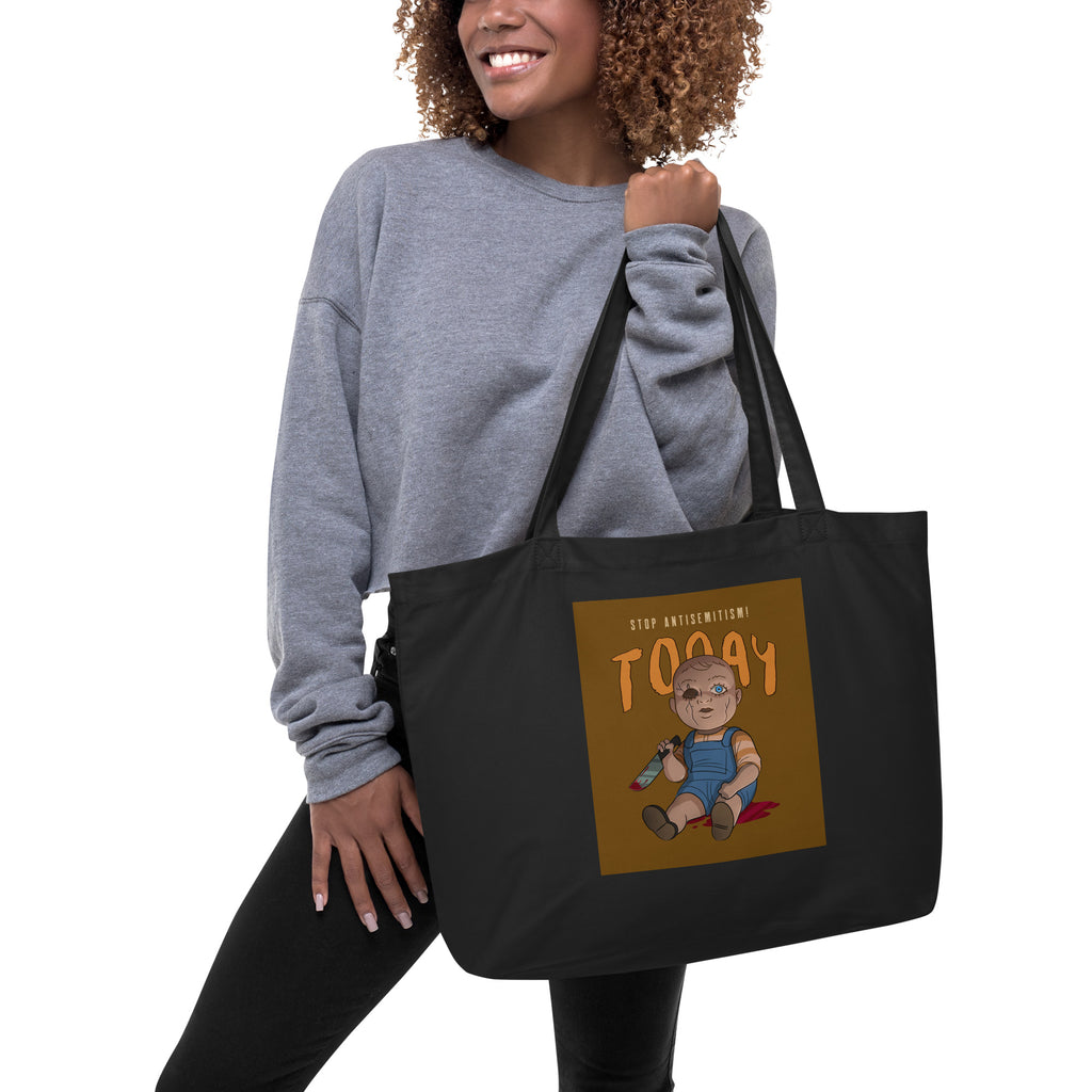 Horror Movie | Antisemitism | Large Organic Tote Bag Jouparty