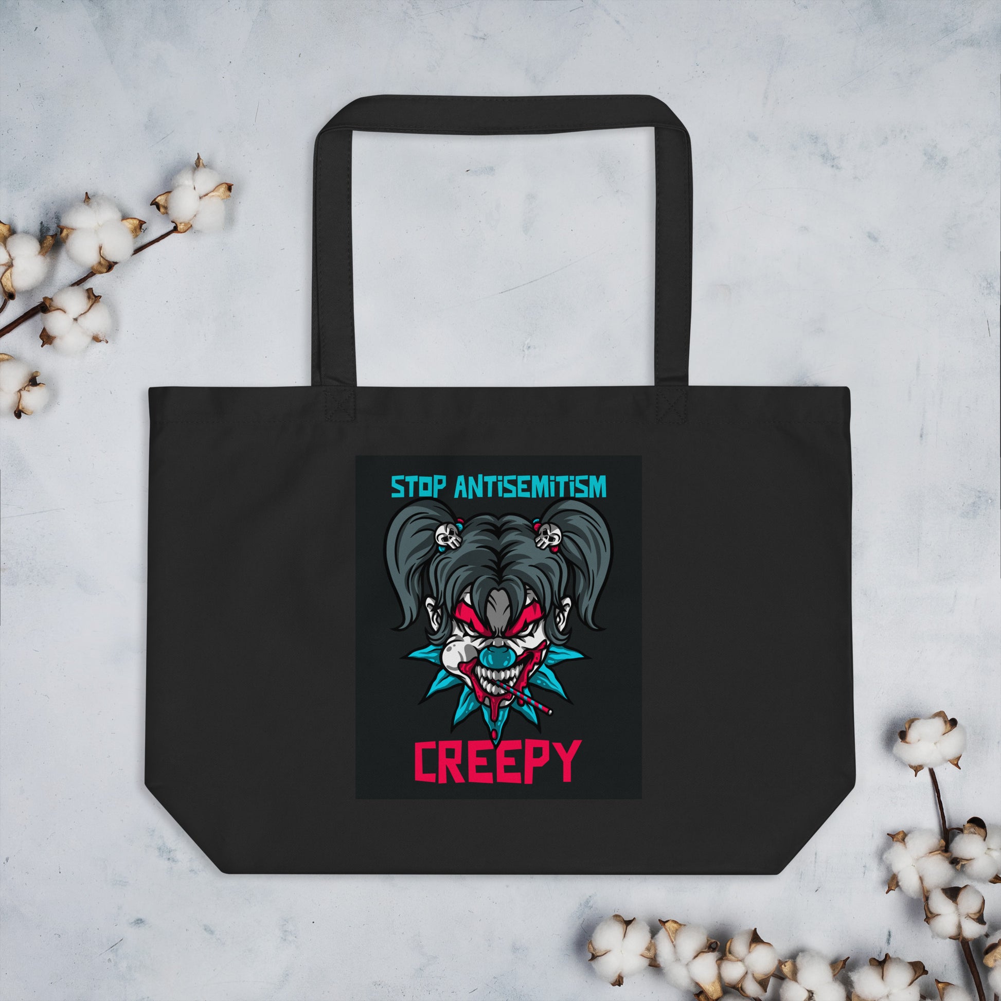 Horror Movie | Antisemitism | Large Organic Tote Bag Jouparty