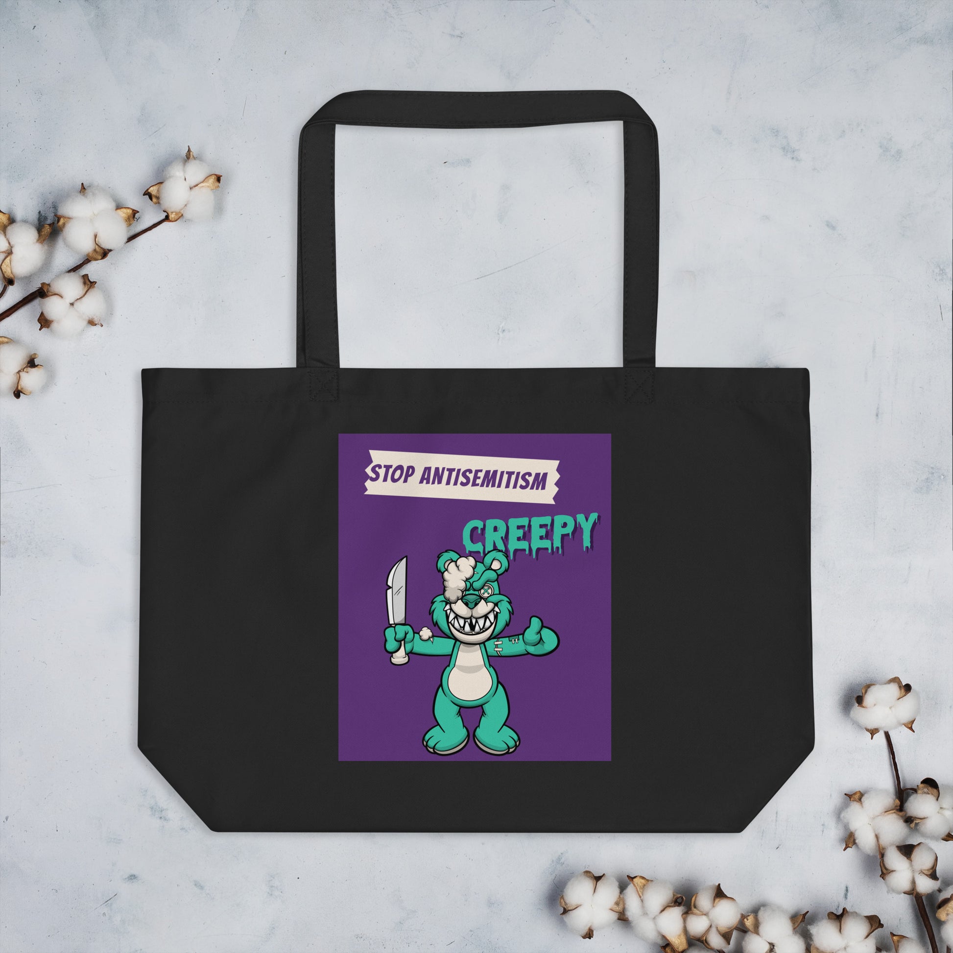 Horror Movie | Antisemitism | Large Organic Tote Bag Jouparty