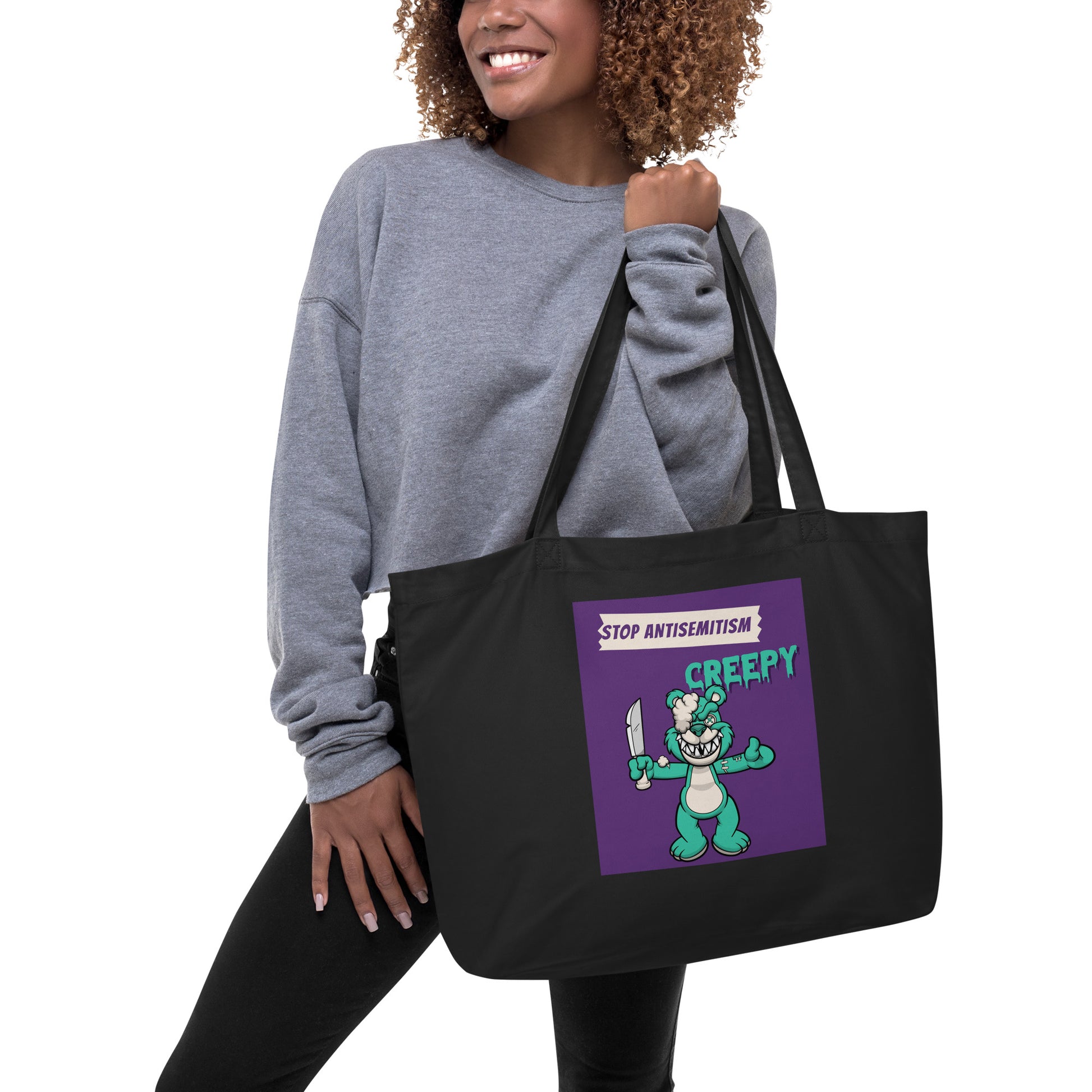 Horror Movie | Antisemitism | Large Organic Tote Bag Jouparty