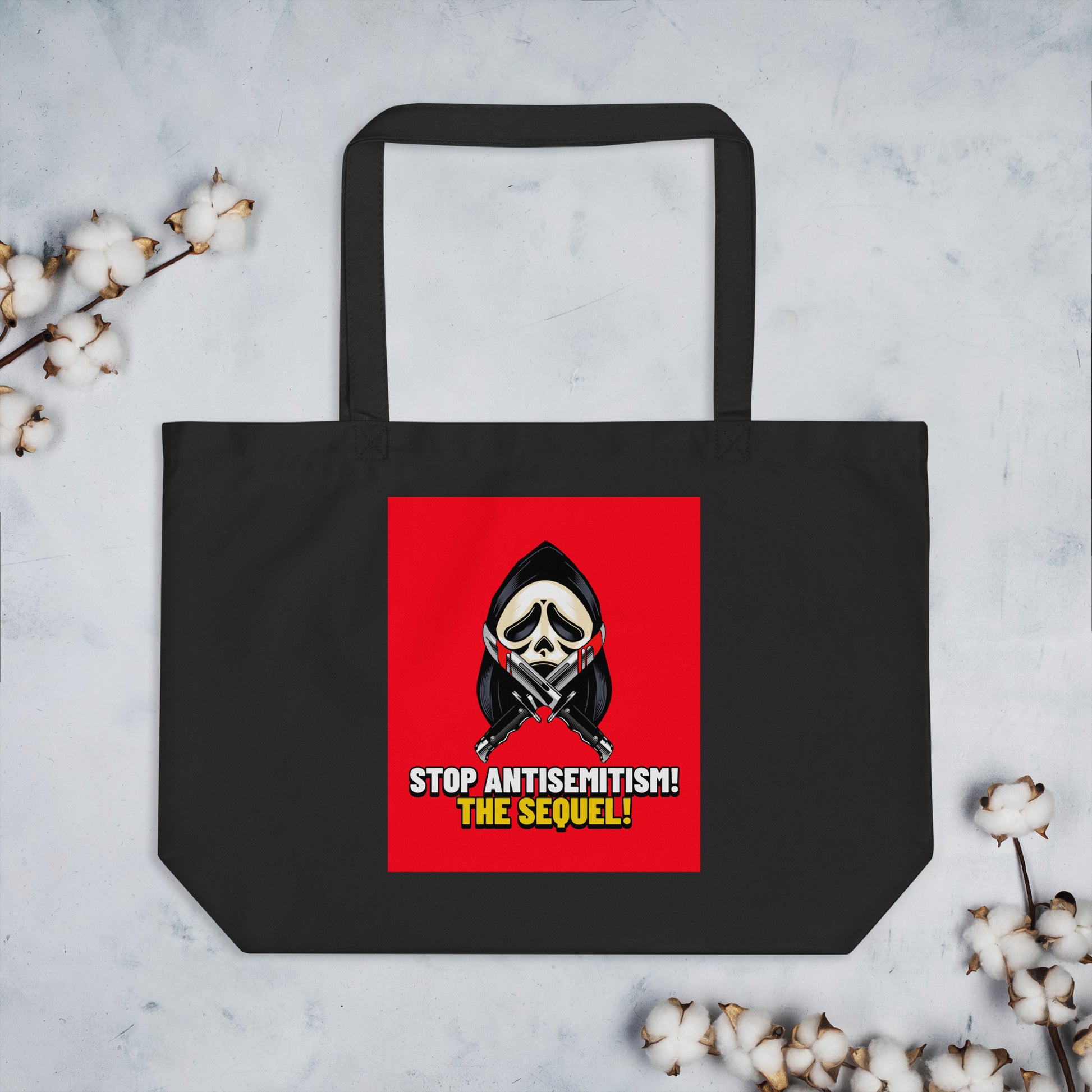 Horror Movie | Antisemitism | Large Organic Tote Bag Jouparty