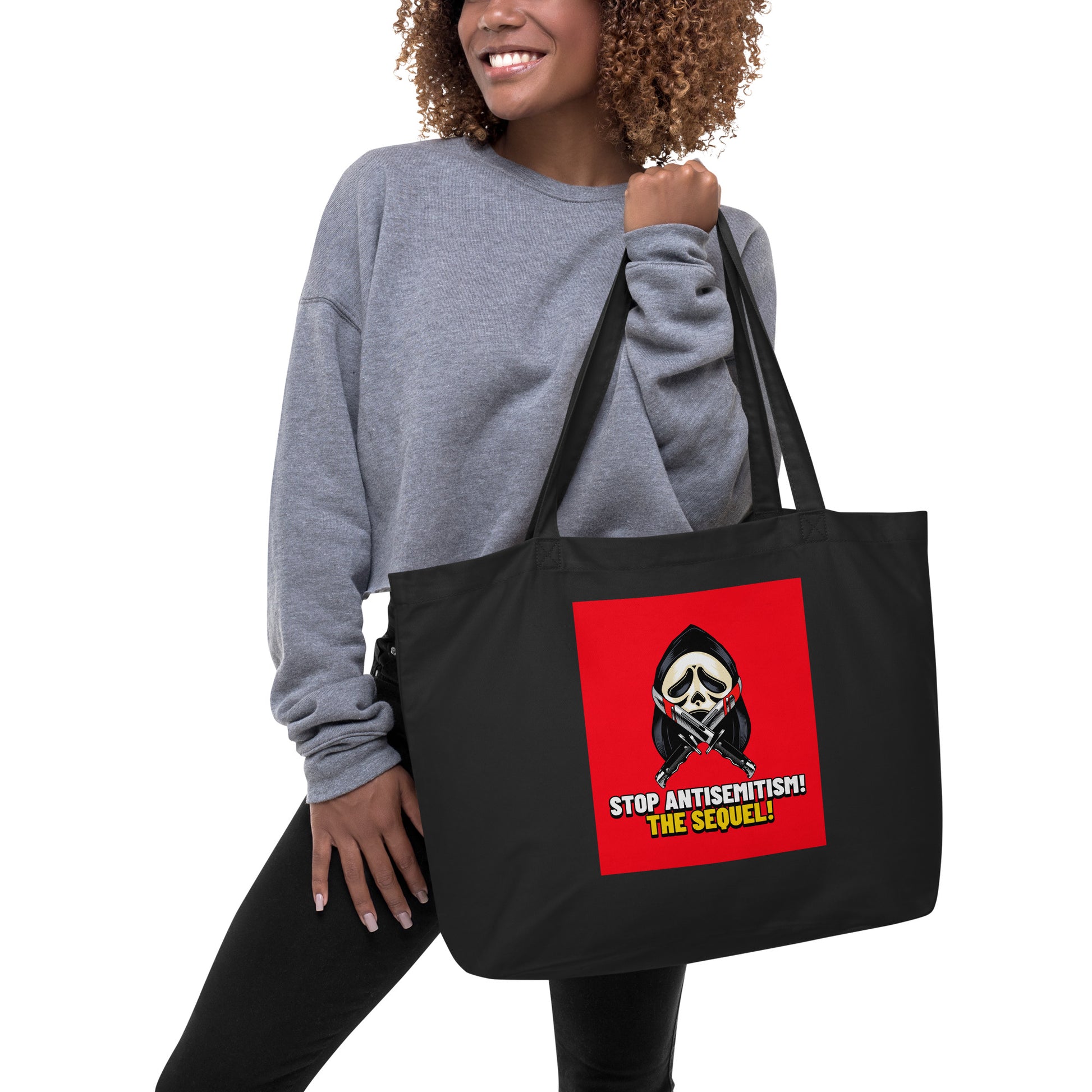 Horror Movie | Antisemitism | Large Organic Tote Bag Jouparty