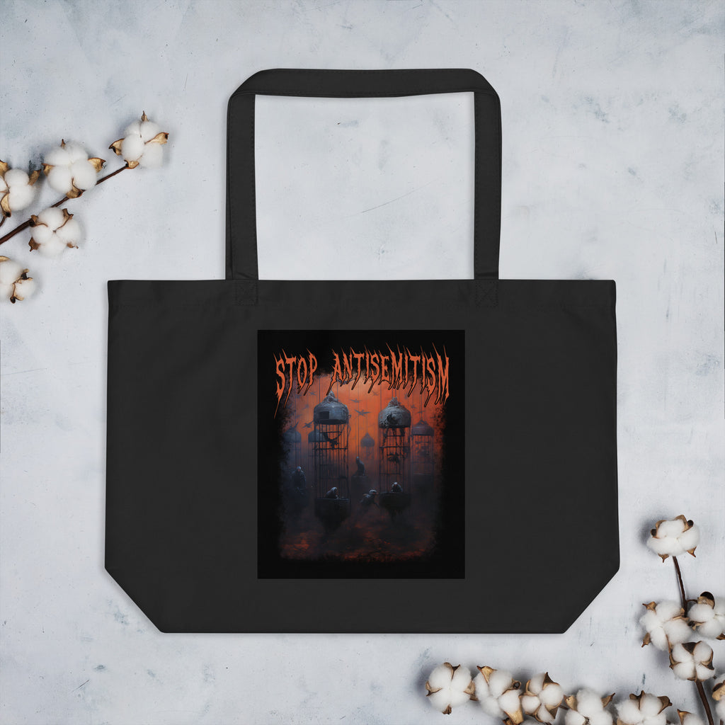 Horror Movie | Antisemitism | Large Organic Tote Bag Jouparty