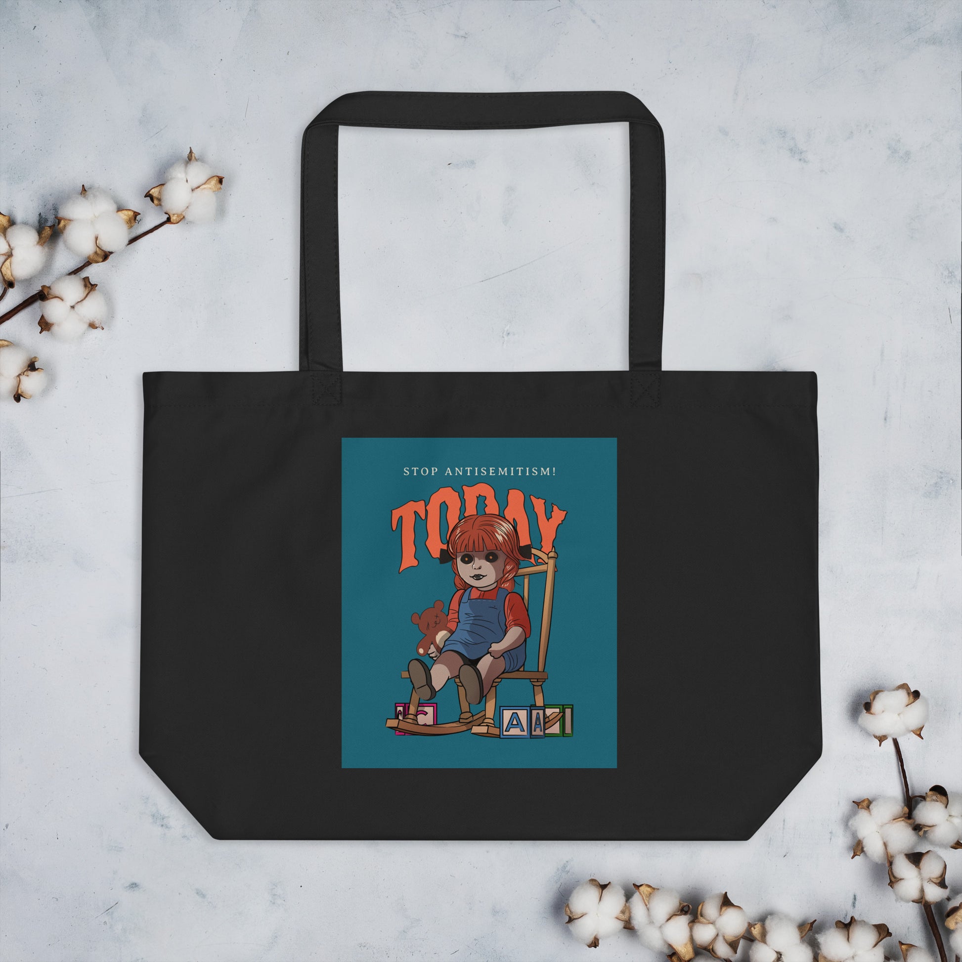 Horror Movie | Antisemitism | Large Organic Tote Bag