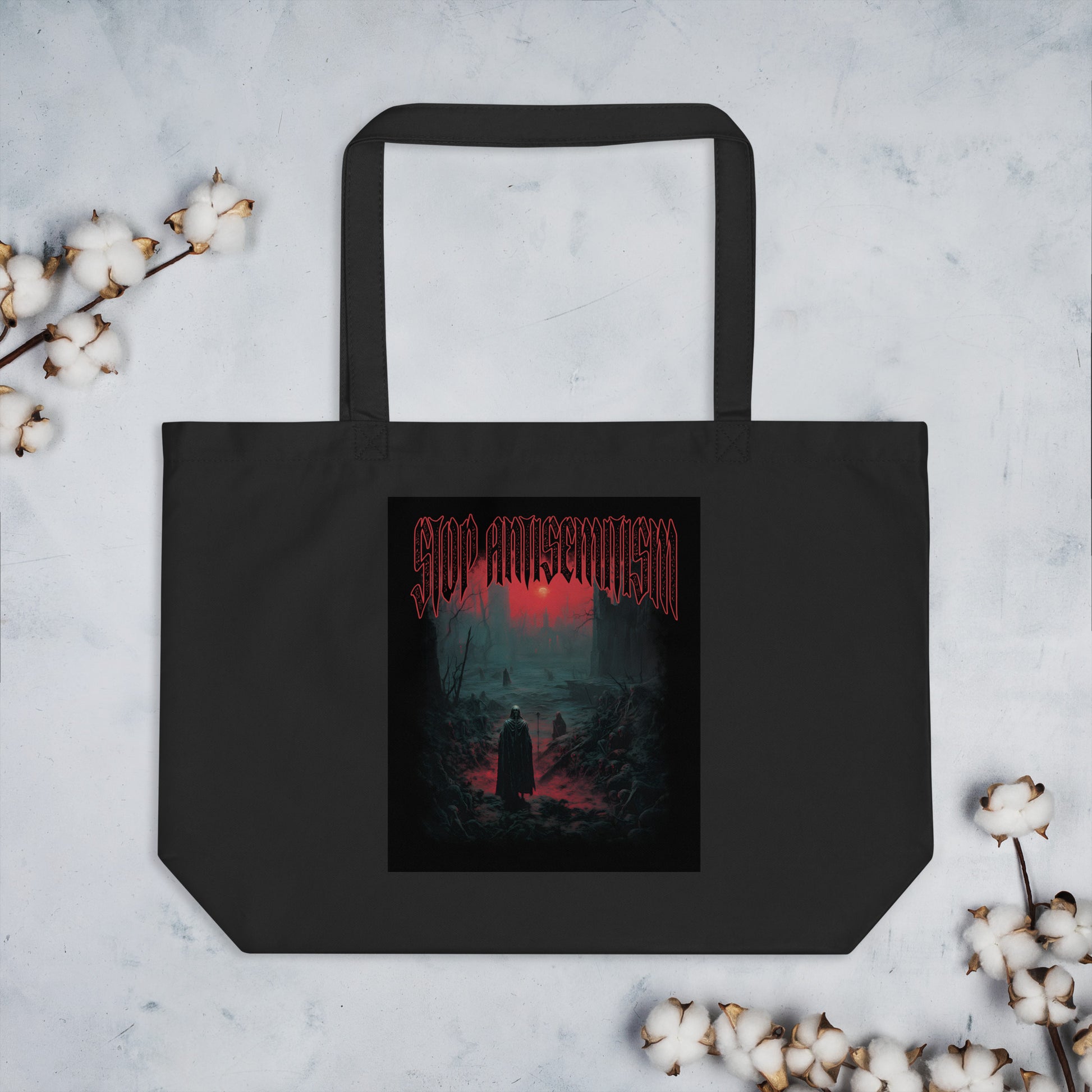 Horror Movie | Antisemitism | Large Organic Tote Bag Jouparty
