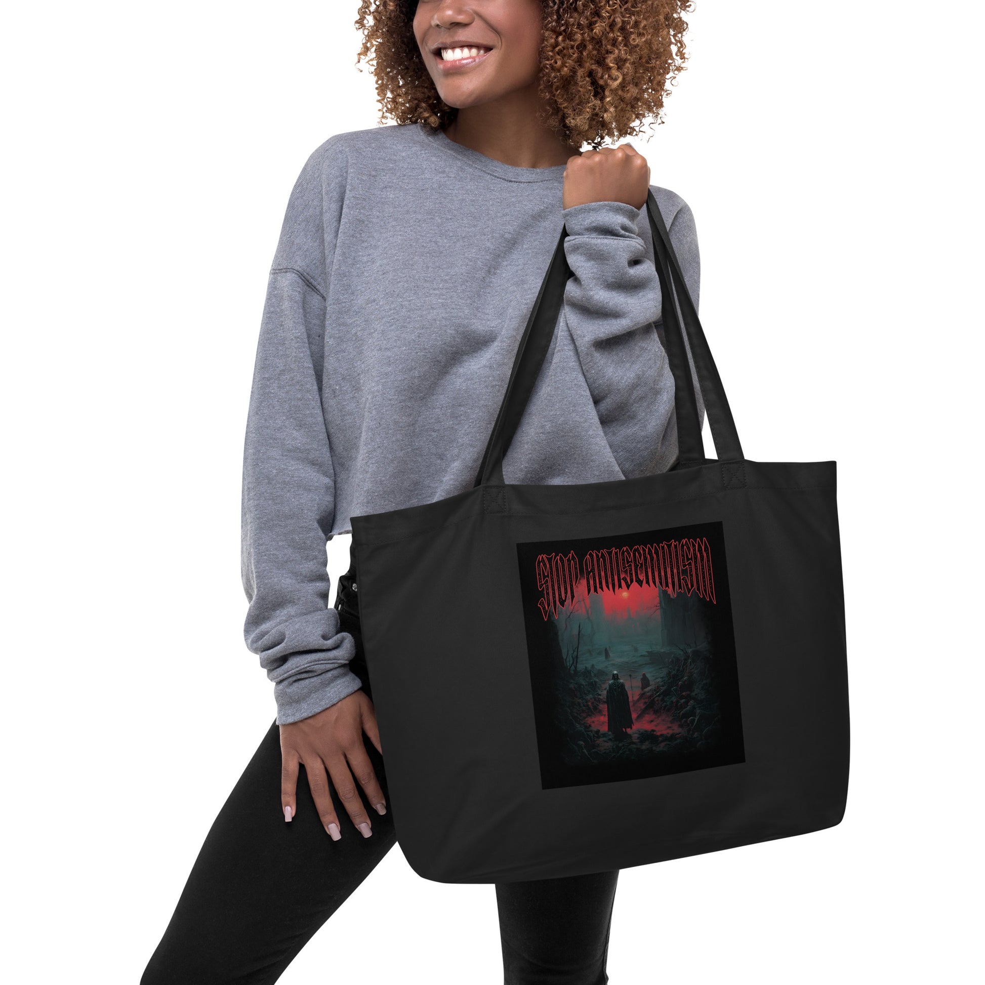 Horror Movie | Antisemitism | Large Organic Tote Bag Jouparty