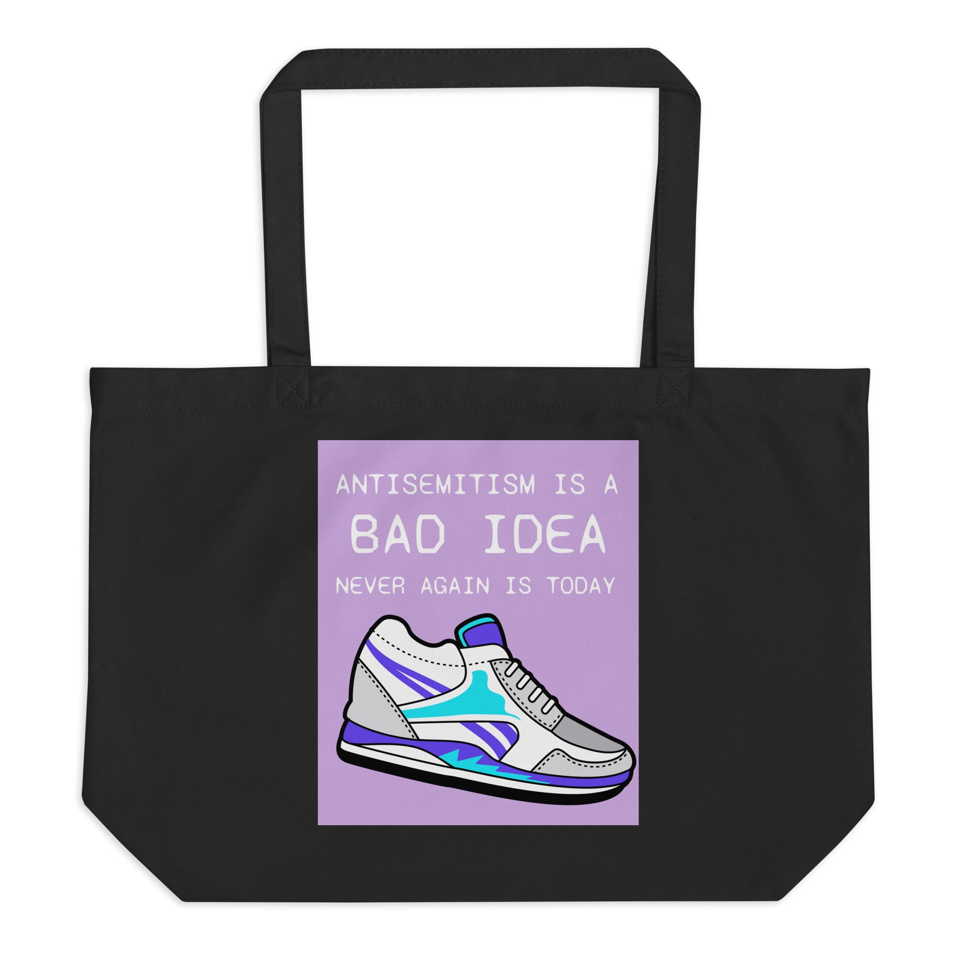 Bad Idea | Antisemitism | Large Organic Tote Bag Jouparty