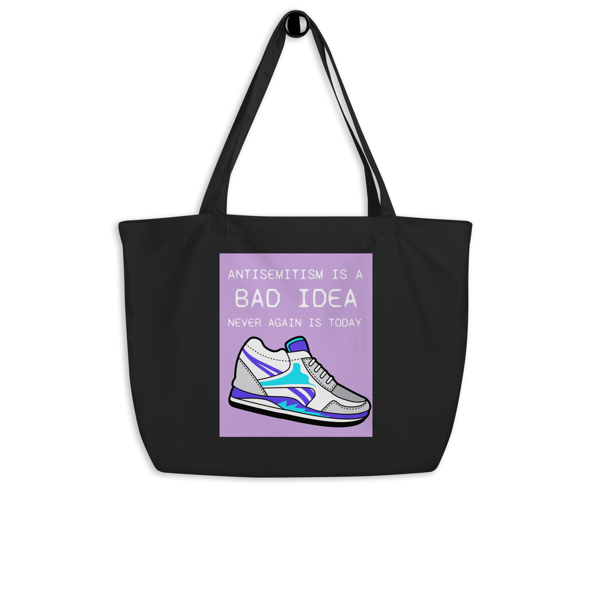 Bad Idea | Antisemitism | Large Organic Tote Bag Jouparty