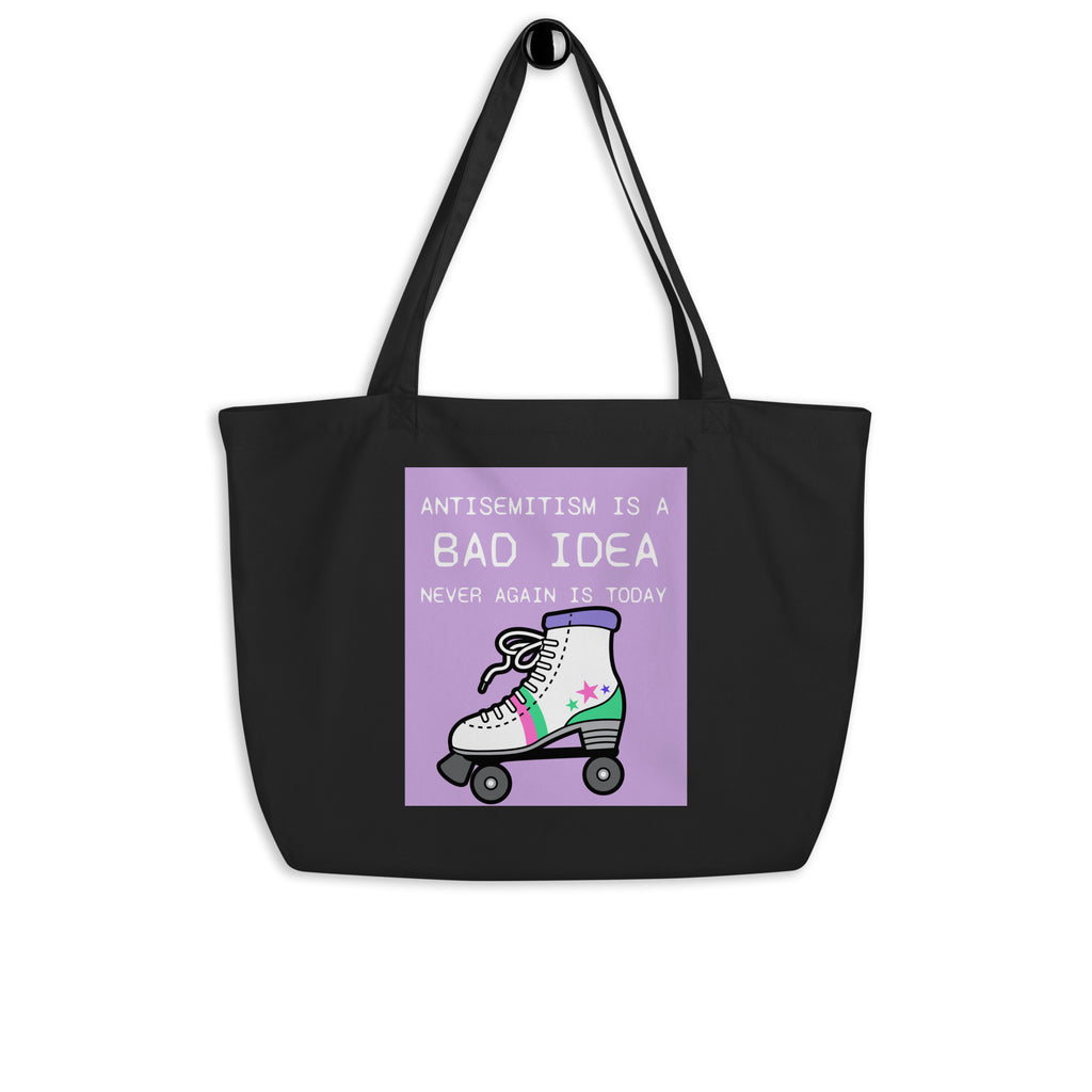 Bad Idea | Antisemitism | Large Organic Tote Bag Jouparty