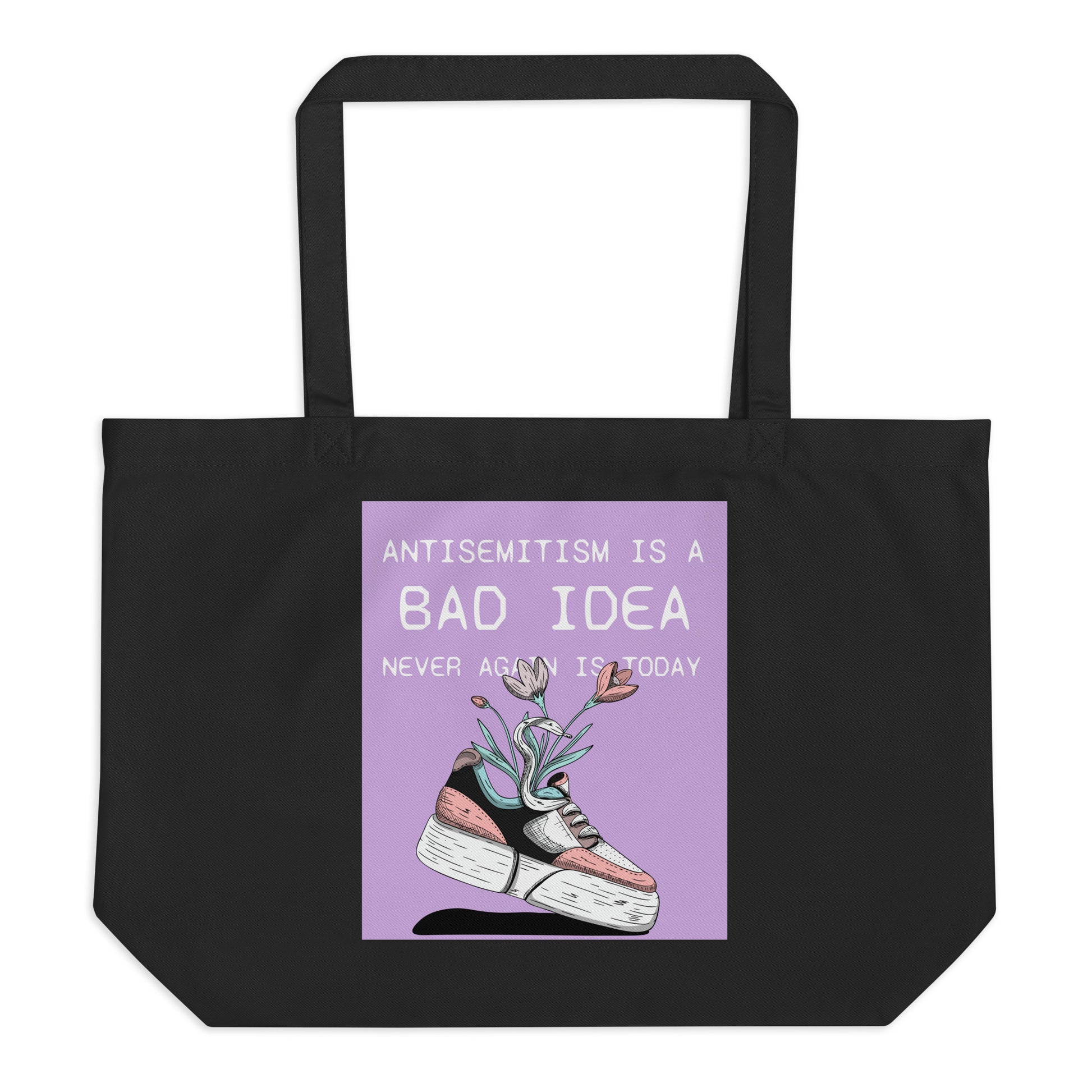 Bad Idea | Antisemitism | Large Organic Tote Bag Jouparty