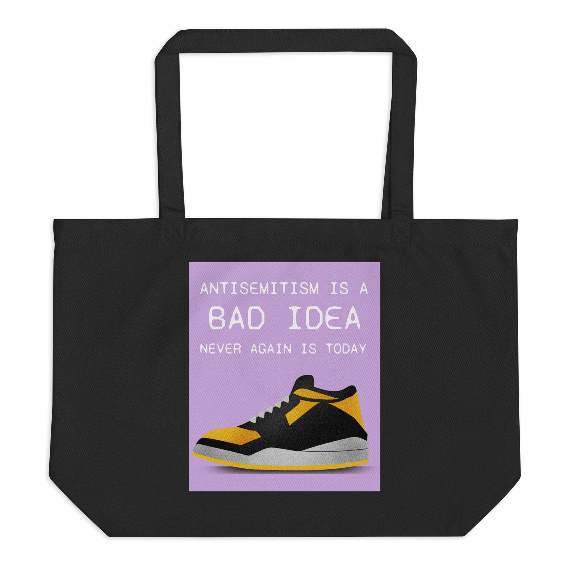 Bad Idea | Antisemitism | Large Organic Tote Bag Jouparty