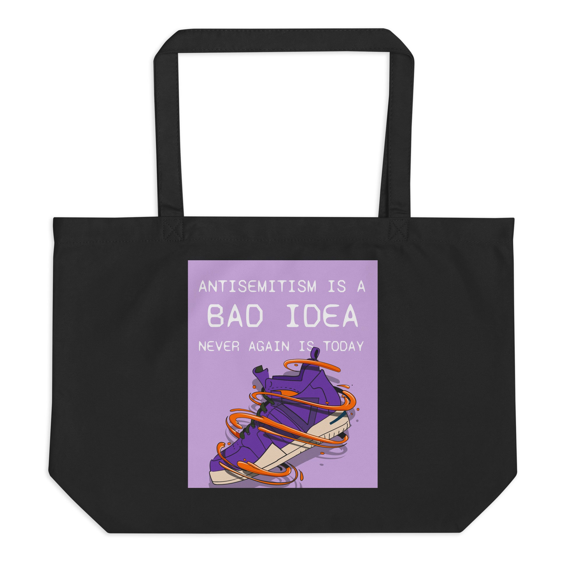 Bad Idea | Antisemitism | Large Organic Tote Bag Jouparty