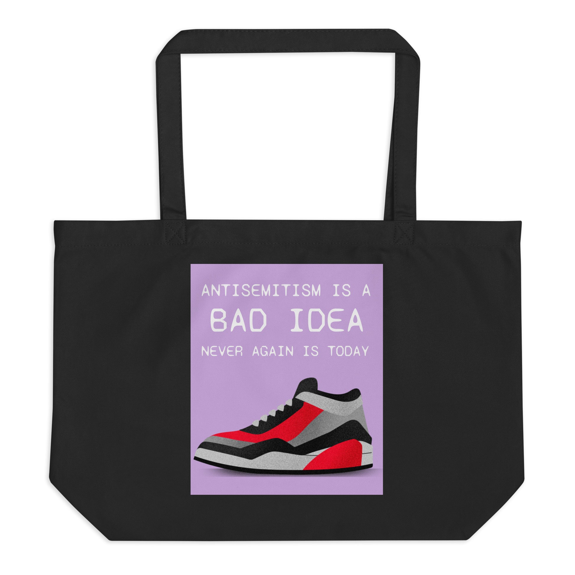 Bad Idea | Antisemitism | Large Organic Tote Bag Jouparty