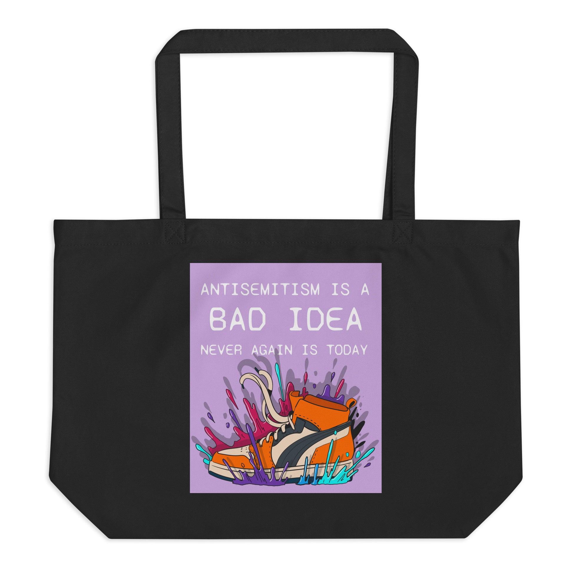 Bad Idea | Antisemitism | Large Organic Tote Bag Jouparty