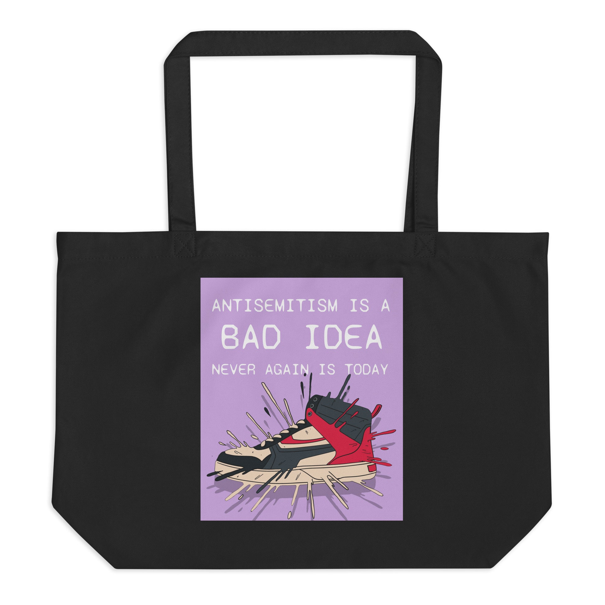 Bad Idea | Antisemitism | Large Organic Tote Bag Jouparty