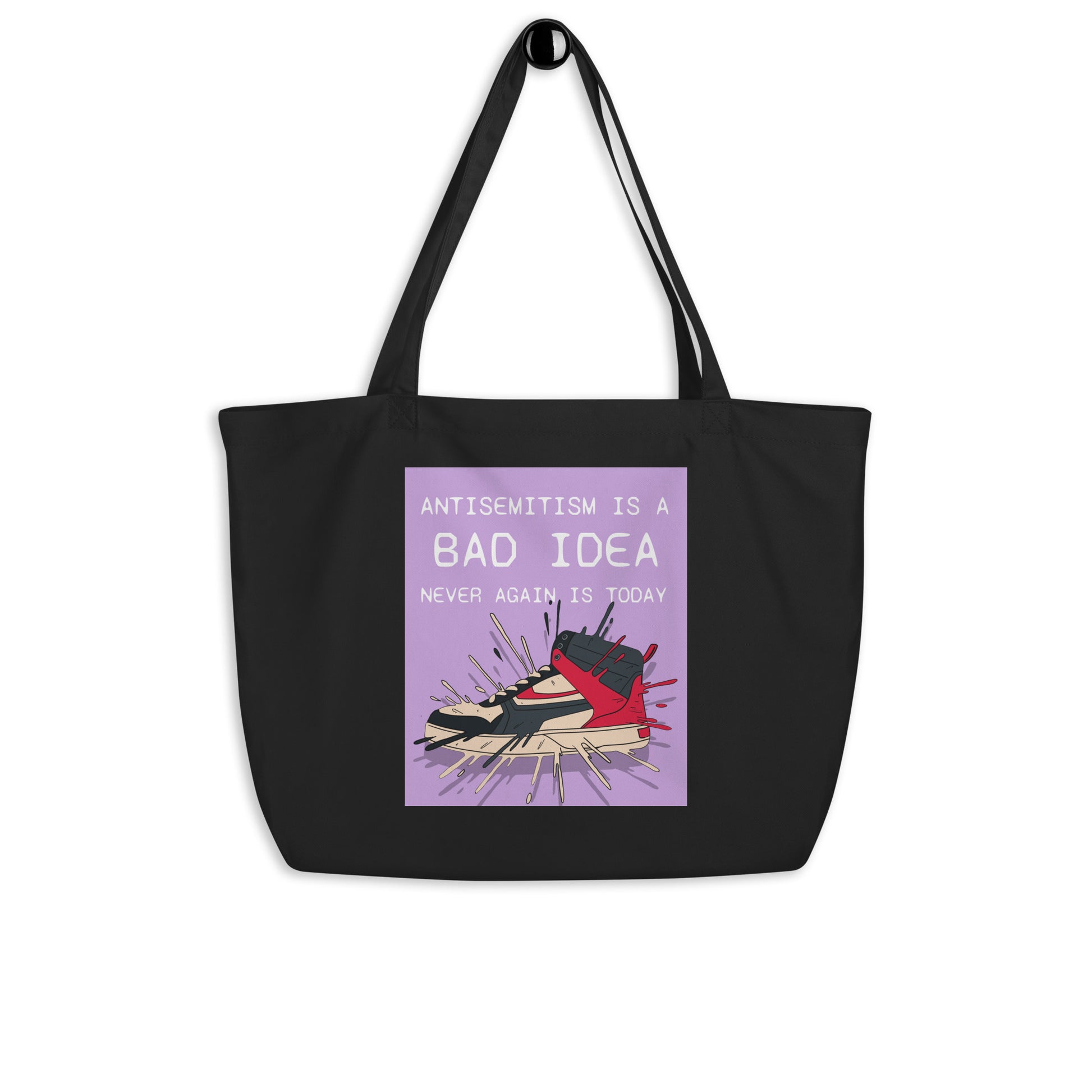 Bad Idea | Antisemitism | Large Organic Tote Bag Jouparty
