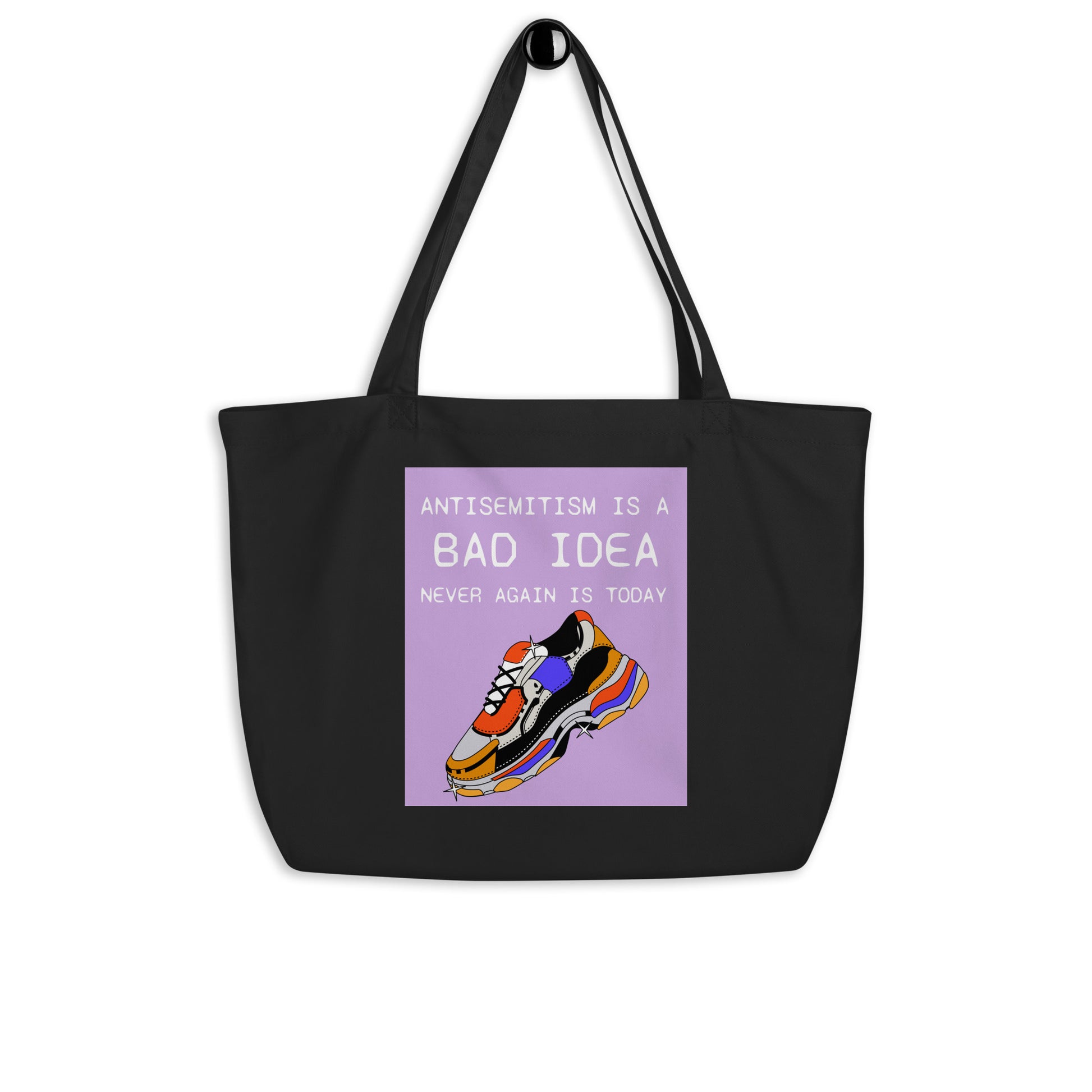Bad Idea | Antisemitism | Large Organic Tote Bag