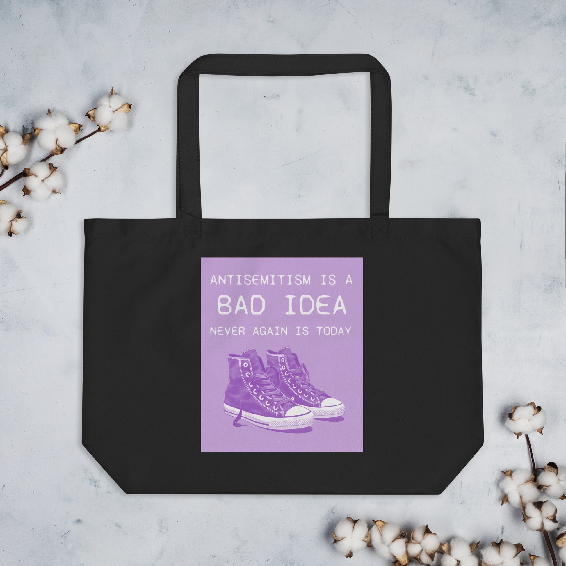 Bad Idea | Antisemitism | Large Organic Tote Bag Jouparty